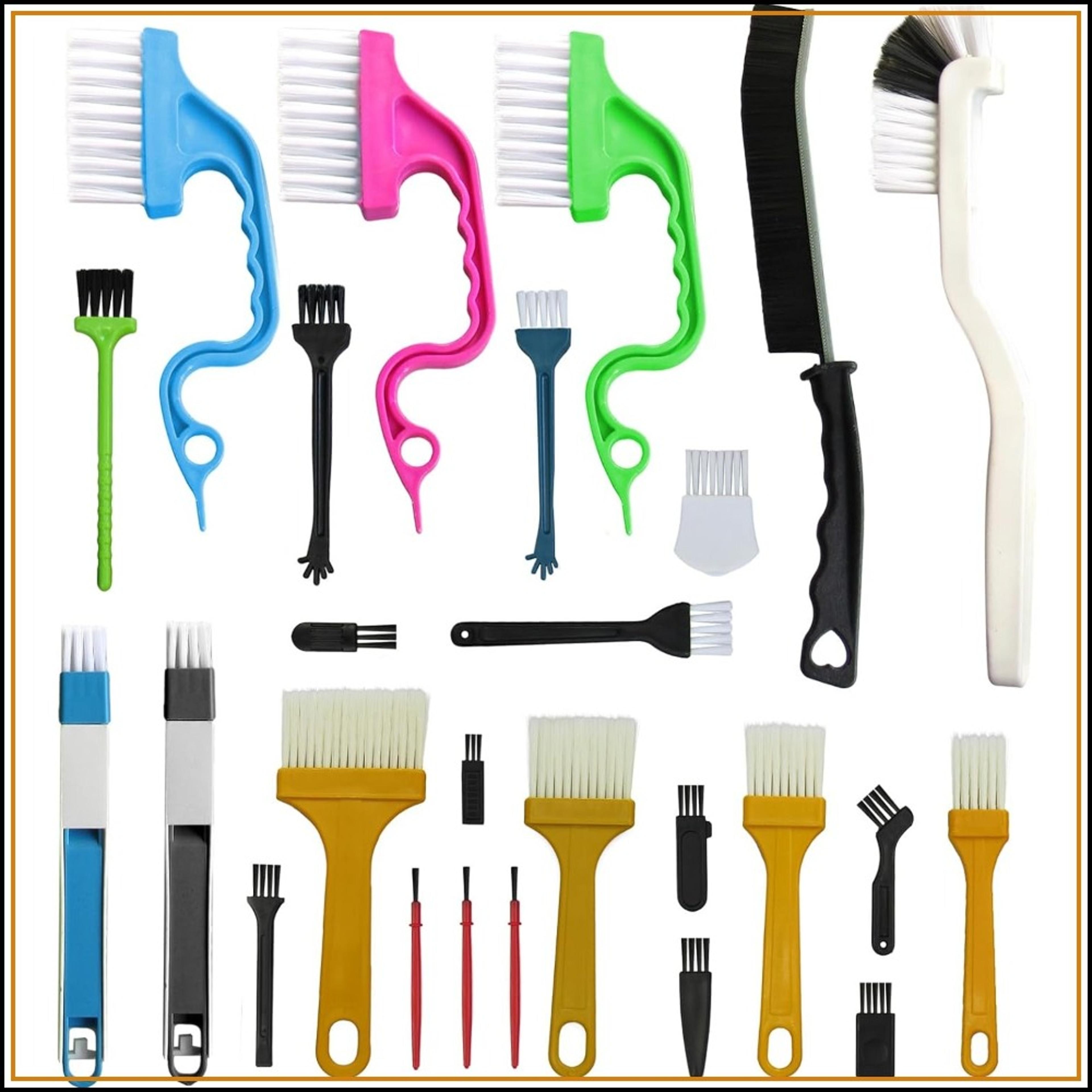 crevice cleaning brush set for window grooves, gaps & hard to reach spaces