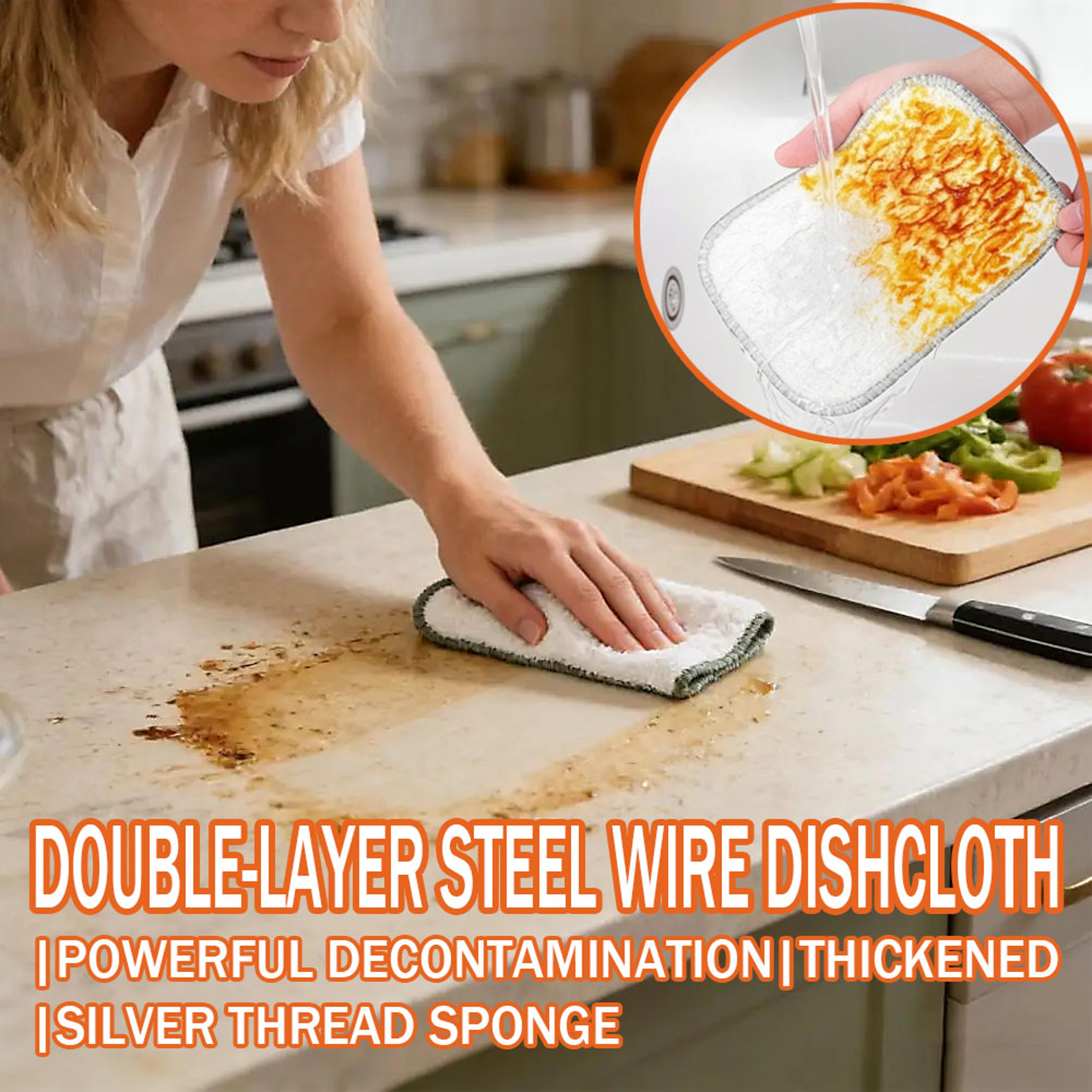 non scratch wire dishwashing cloth reusable steel wire cleaning rag for effortless kitchen cleaning