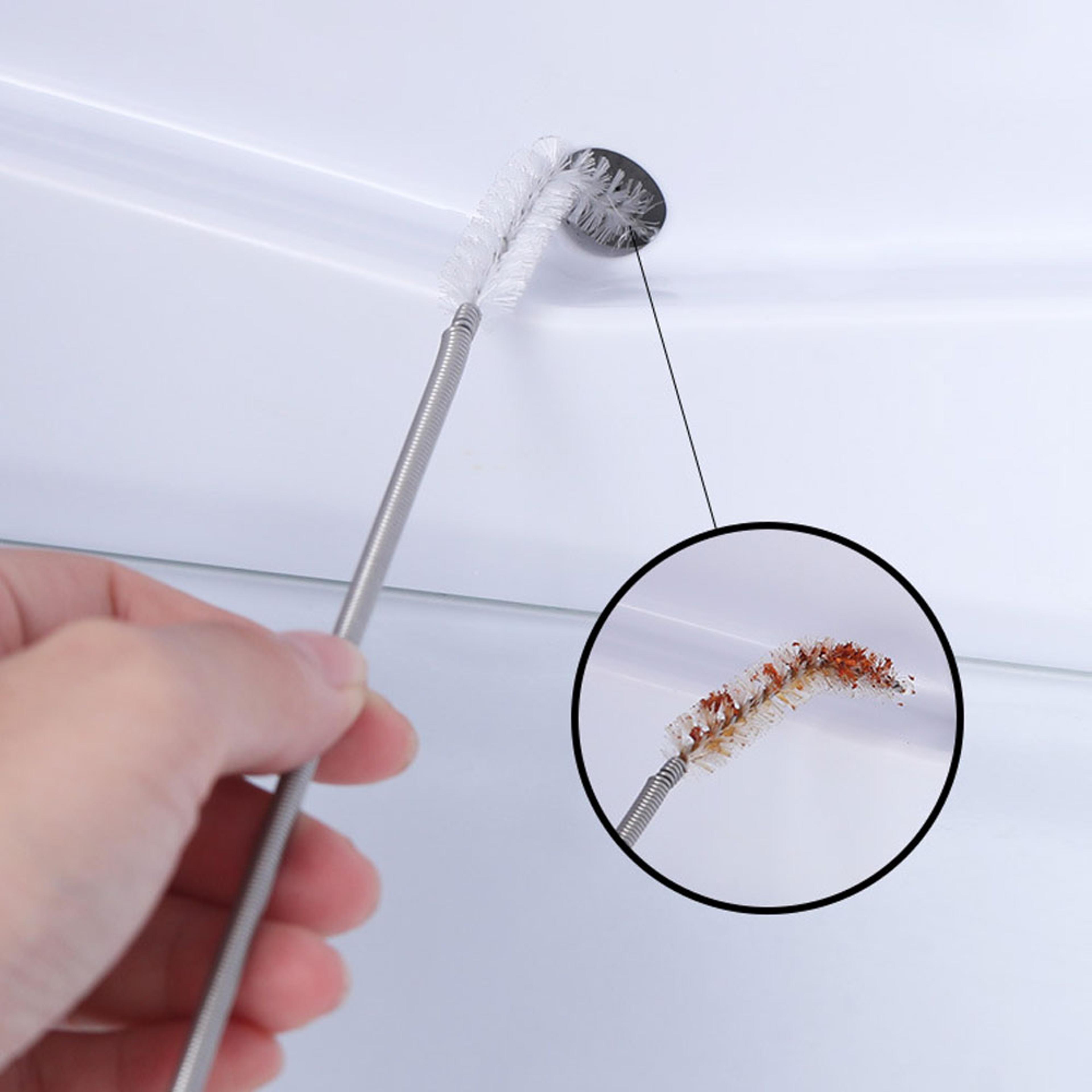 flexible refrigerator drain cleaning brush set for drain tube and coil maintenance