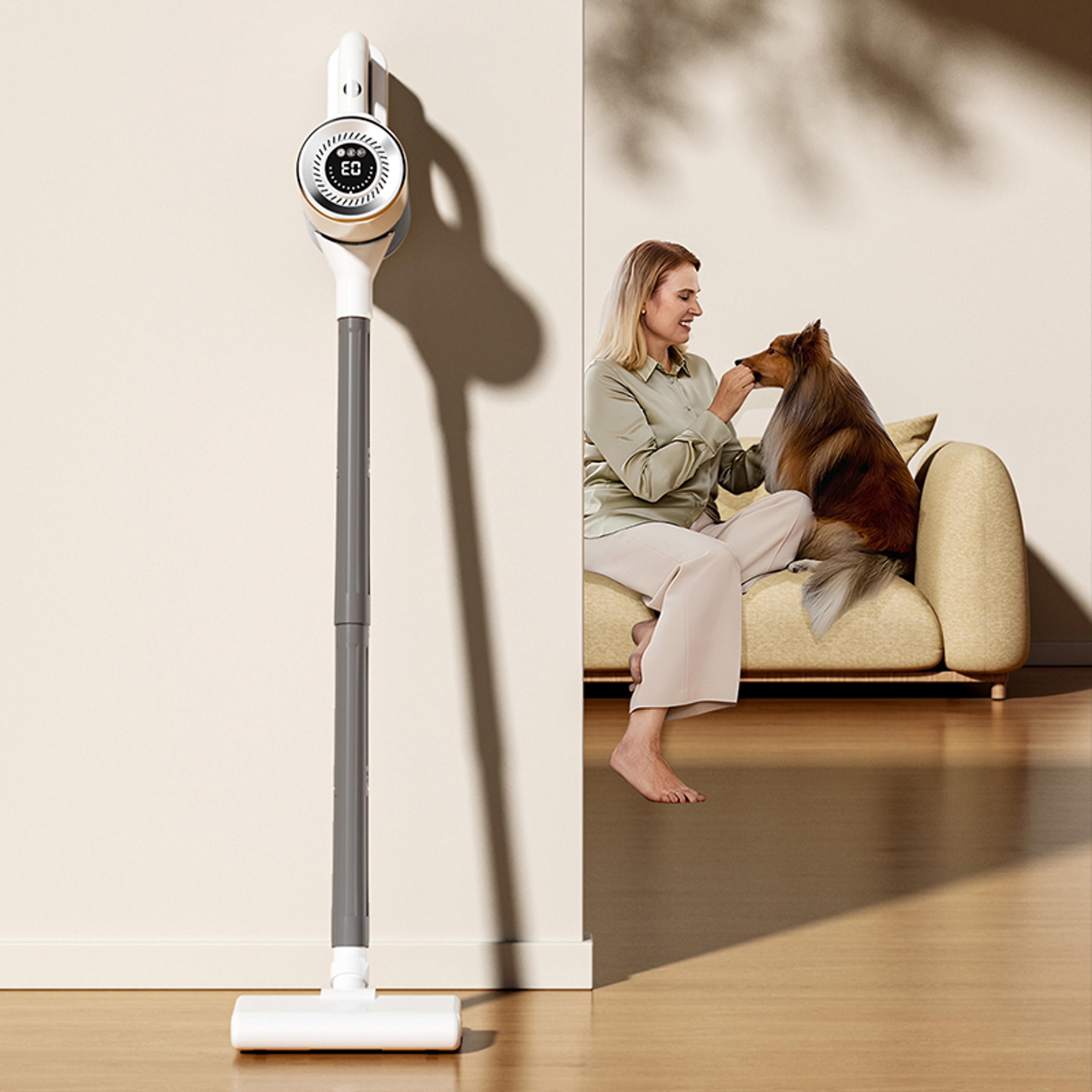 powerclean cordless vacuum cleaner smart stick vacuum with min runtime for pet hair & carpets