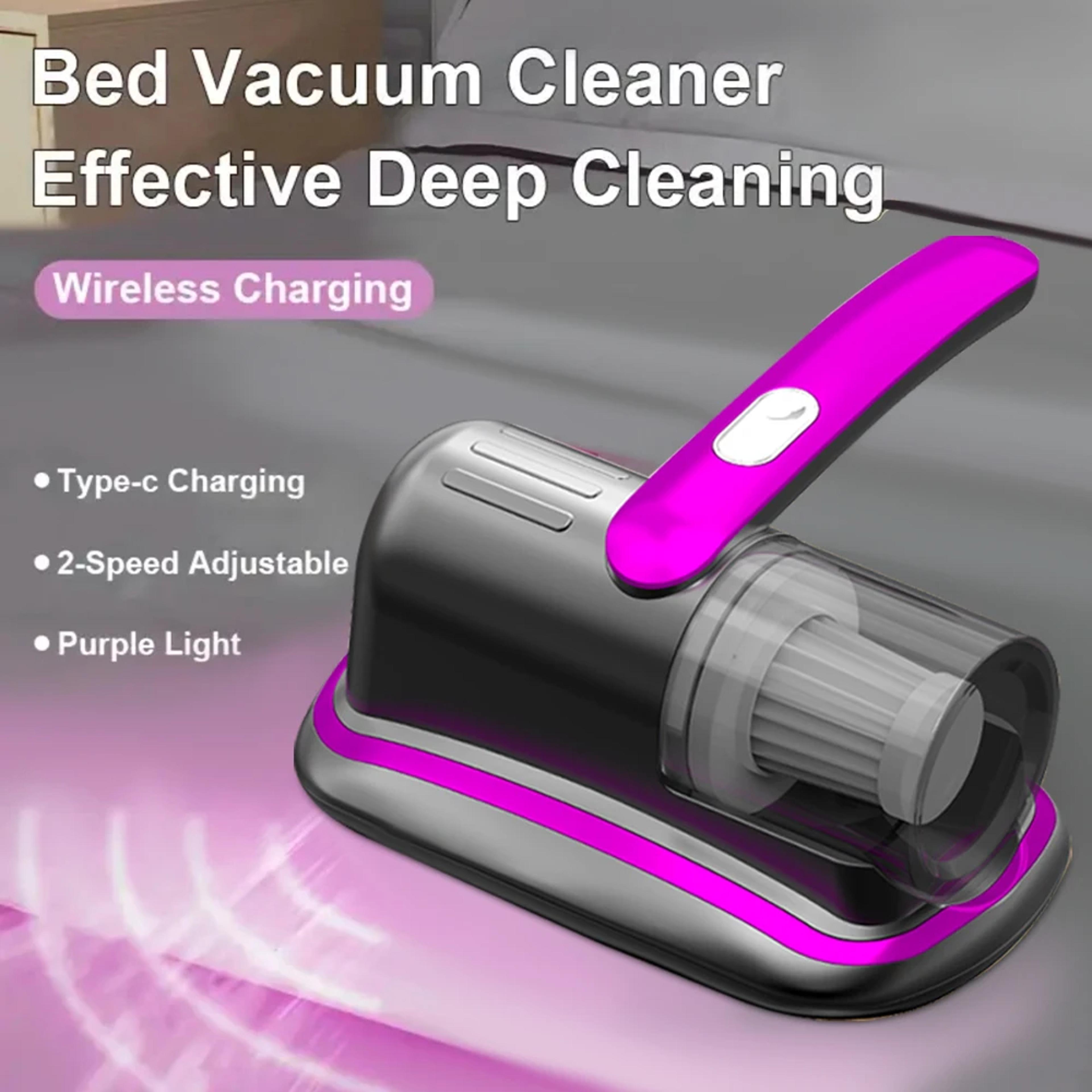wireless mattress vacuum cleaner with light, hepa filter and powerful suction