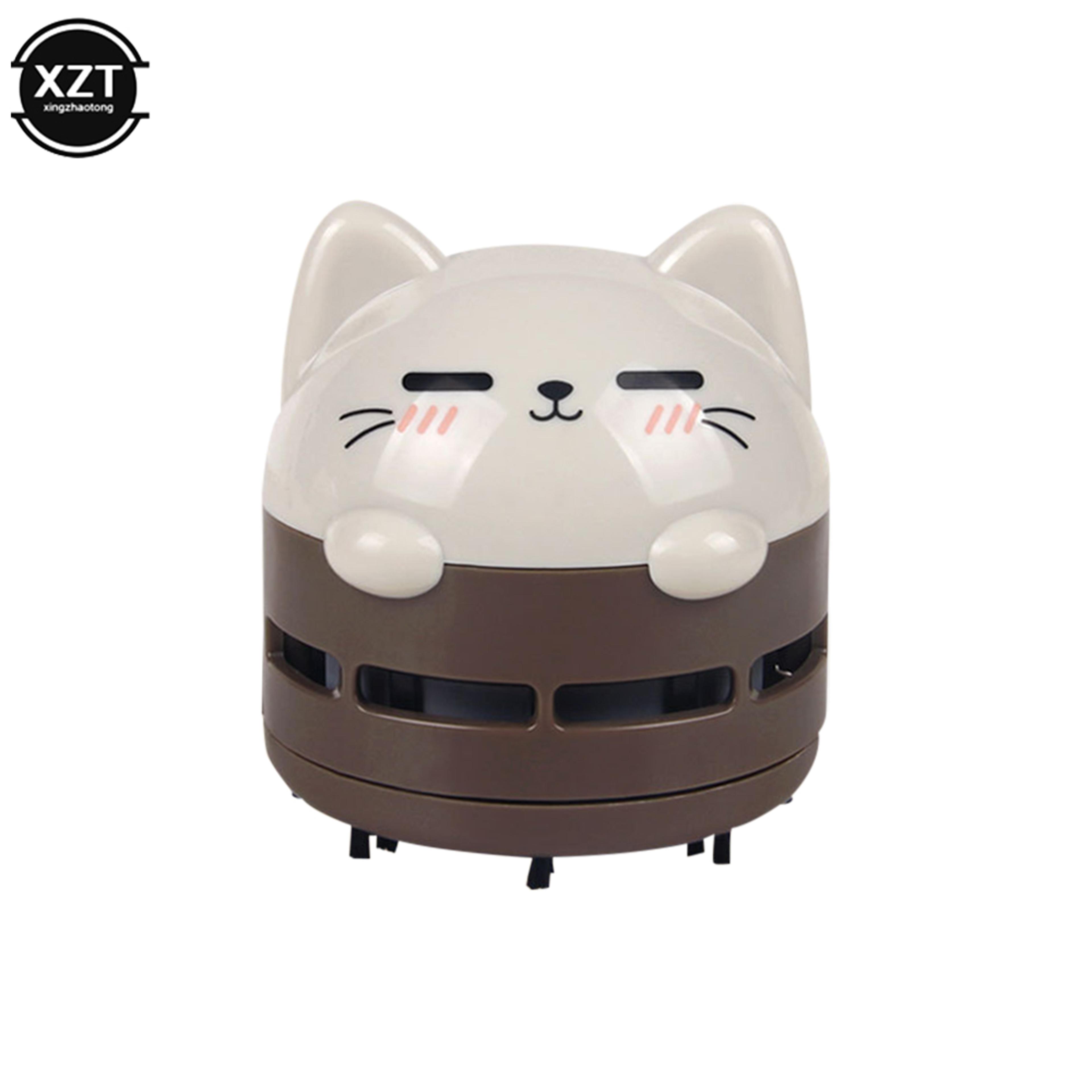 cute mini desktop vacuum cleaner usb rechargeable portable crumb cleaner for desk, keyboard & crafts