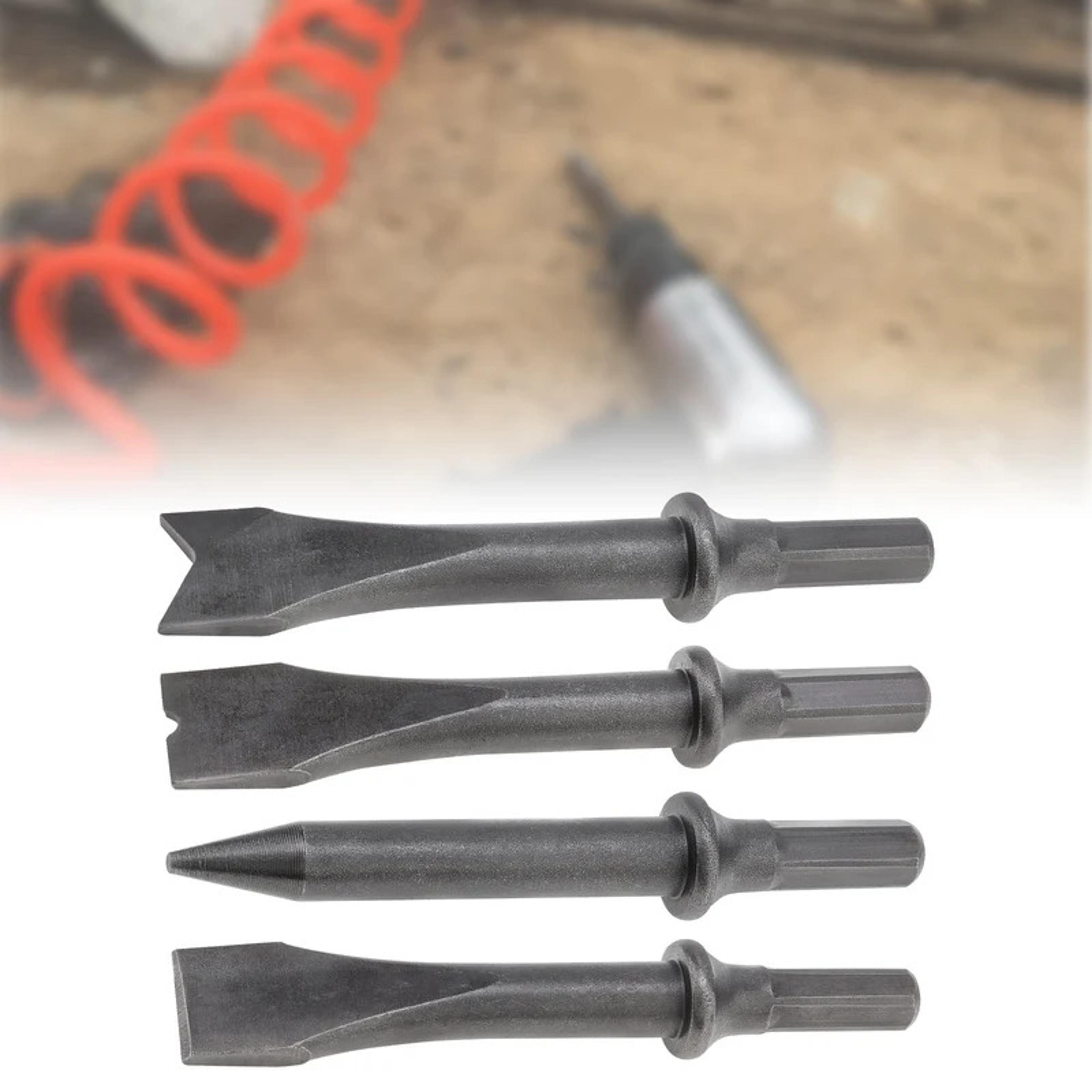 heavy duty air hammer chisel set piece hex shank pneumatic chisel kit for rust removal & cutting