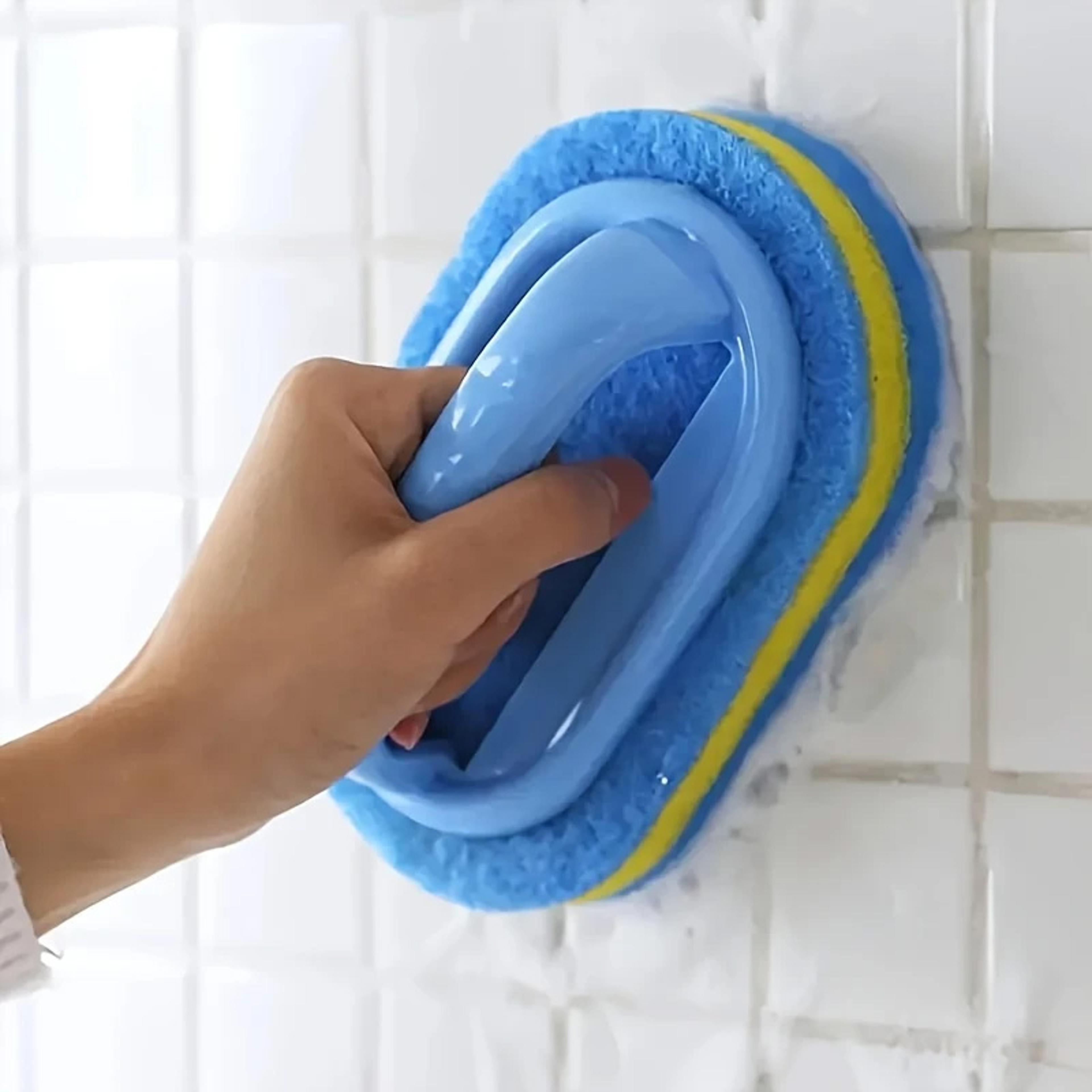 microfiber cleaning brush with handle for kitchen bathroom tile scrubbing