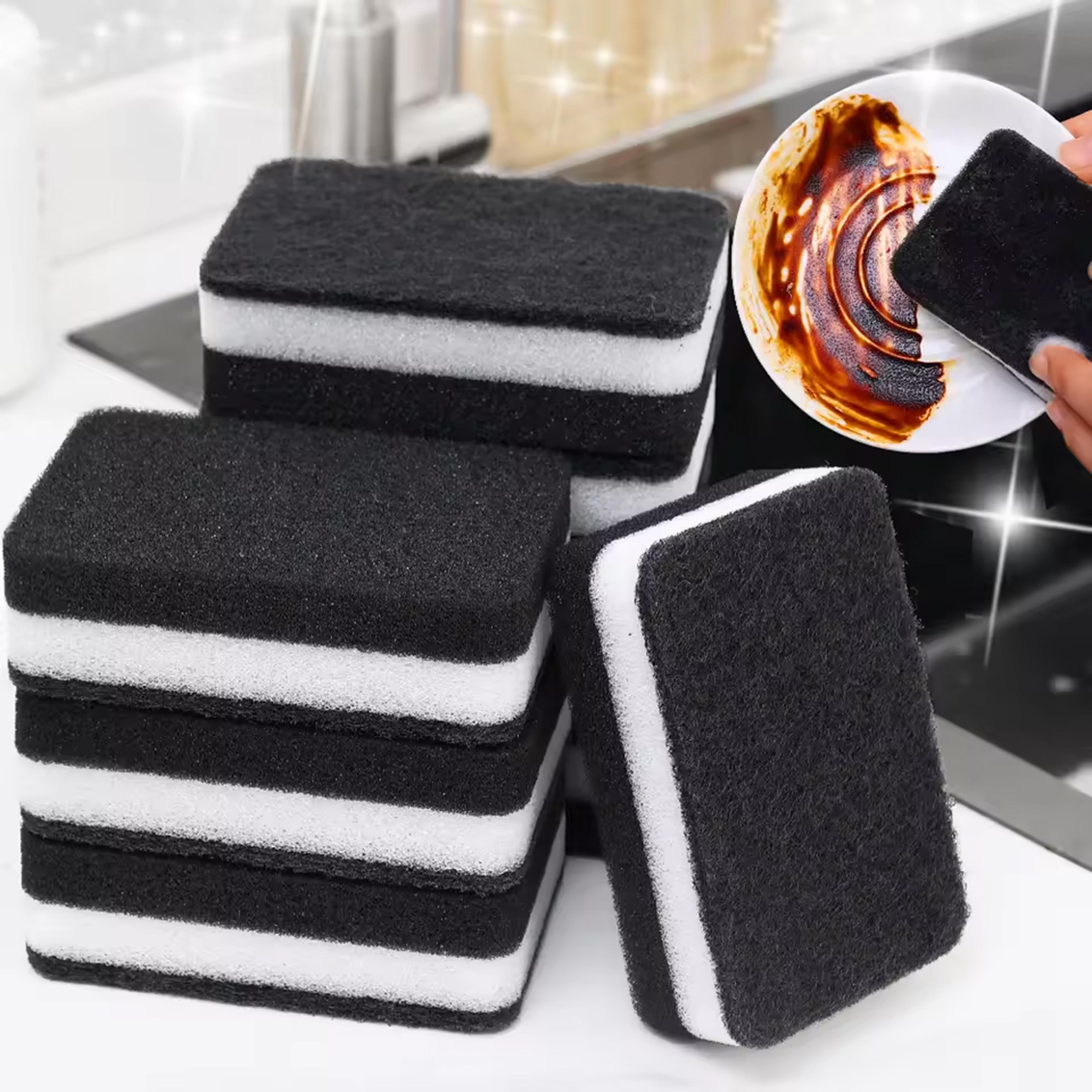 heavy duty dishwashing sponge double sided kitchen scrub sponge for pots, pans & sinks