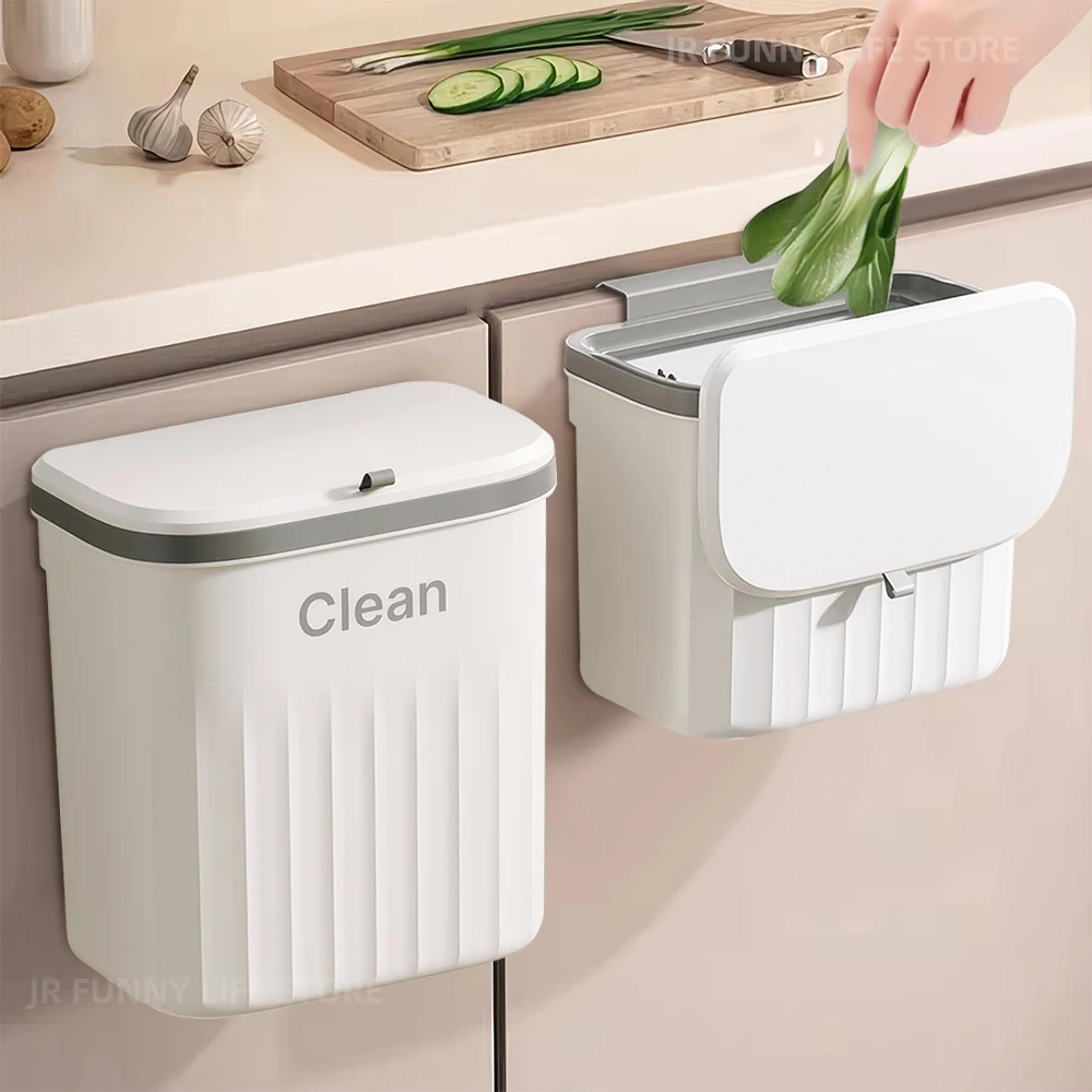 space saving hanging trash can wall mounted kitchen waste bin for cabinet & bathroom