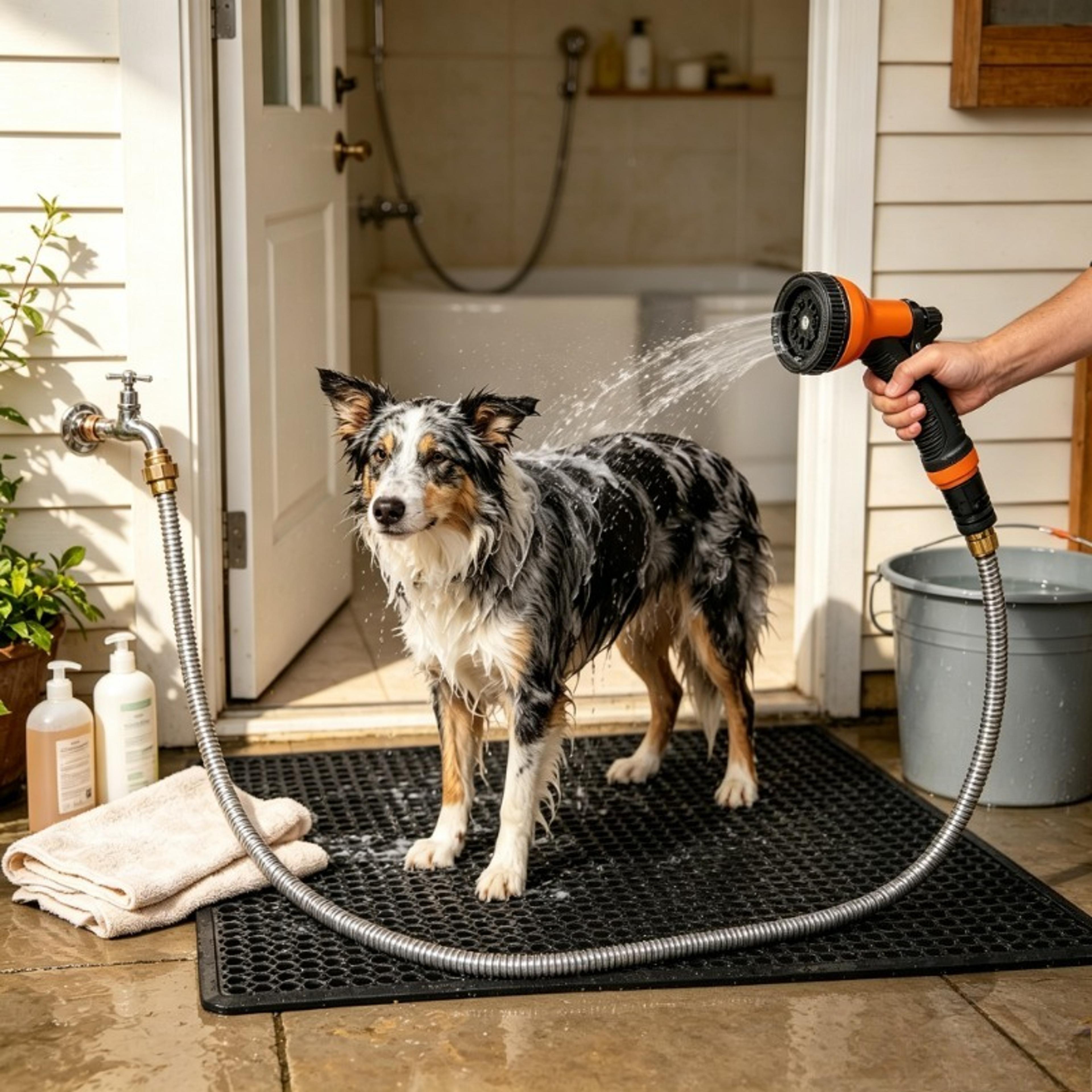 metal garden hose with pattern spray nozzle flexible stainless steel garden hose for outdoor watering