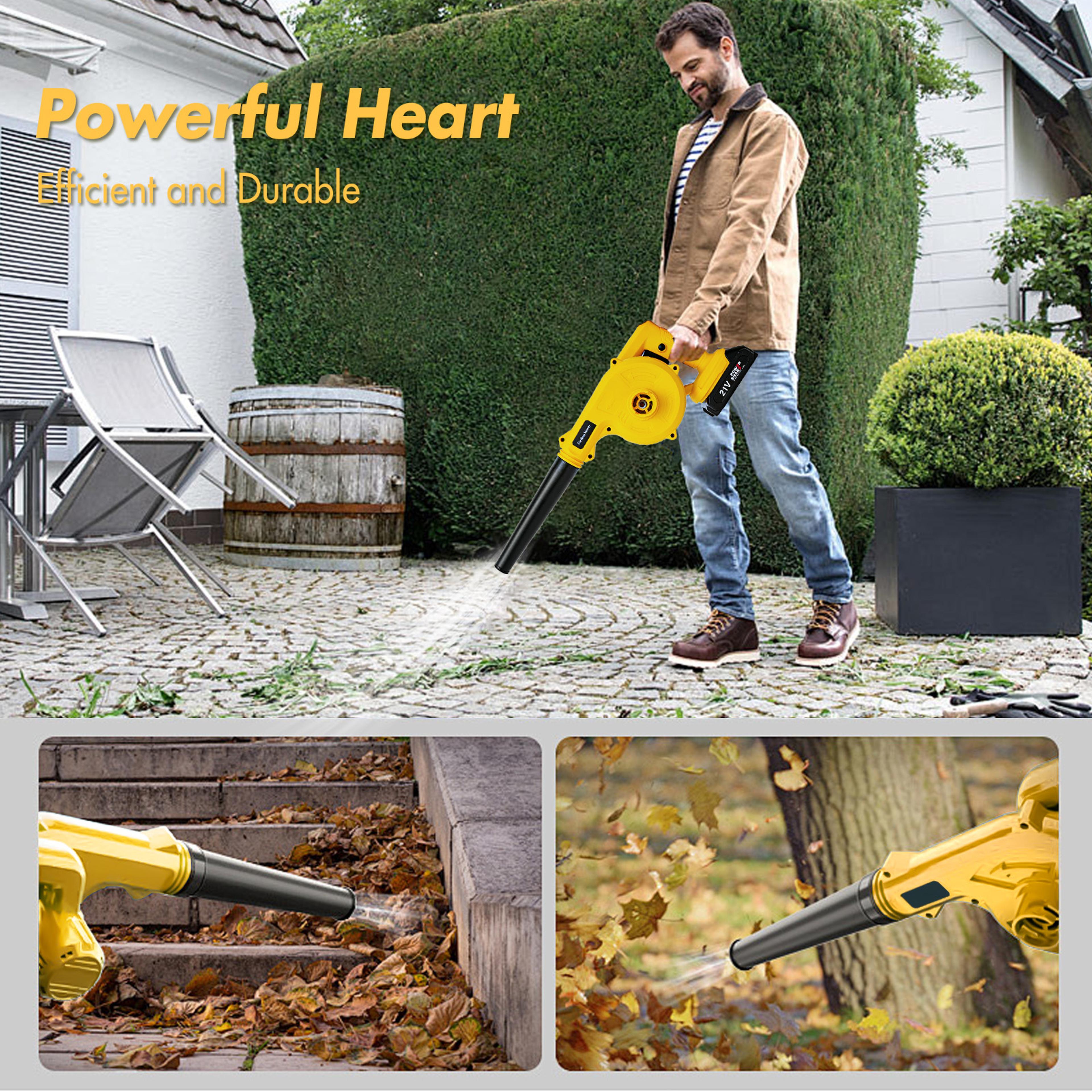 cordless leaf blower with battery & charger – lightweight battery powered leaf blower for yard cleanup