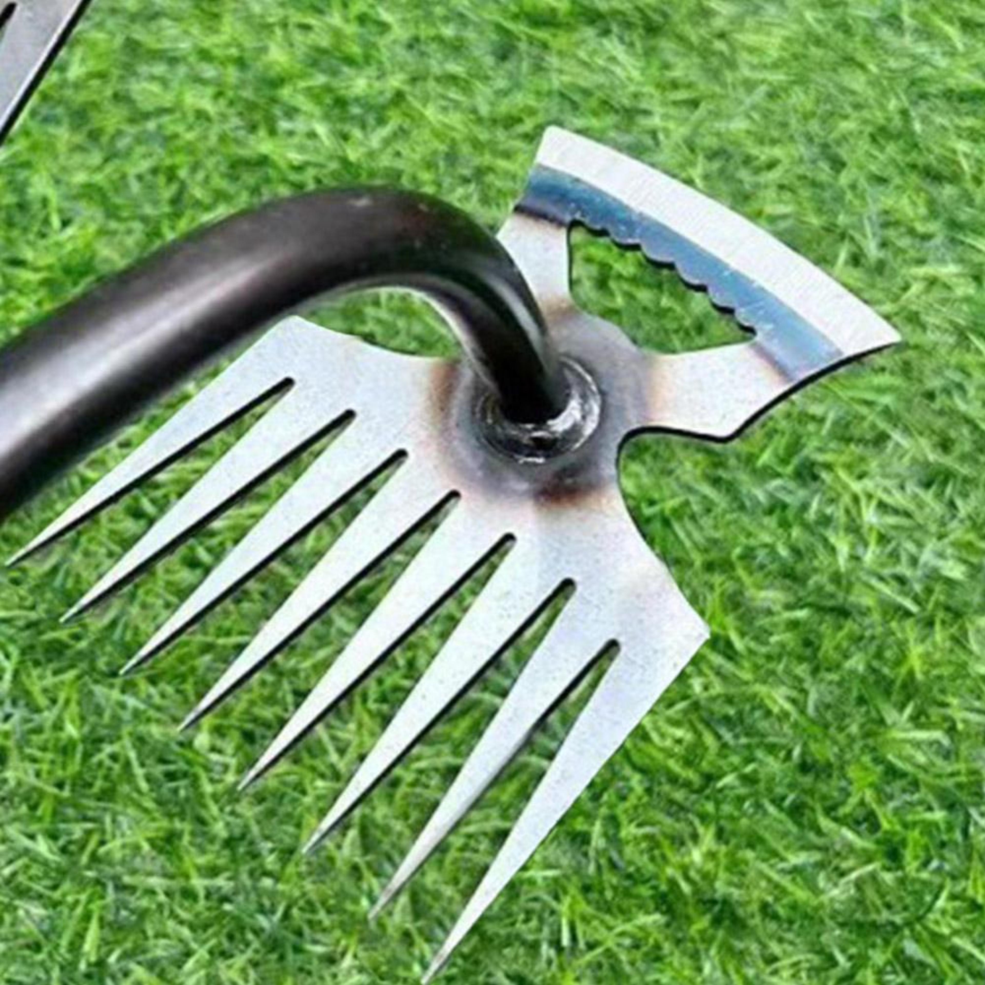 garden weeding tool stainless steel weed removal tool with tooth dual head rake