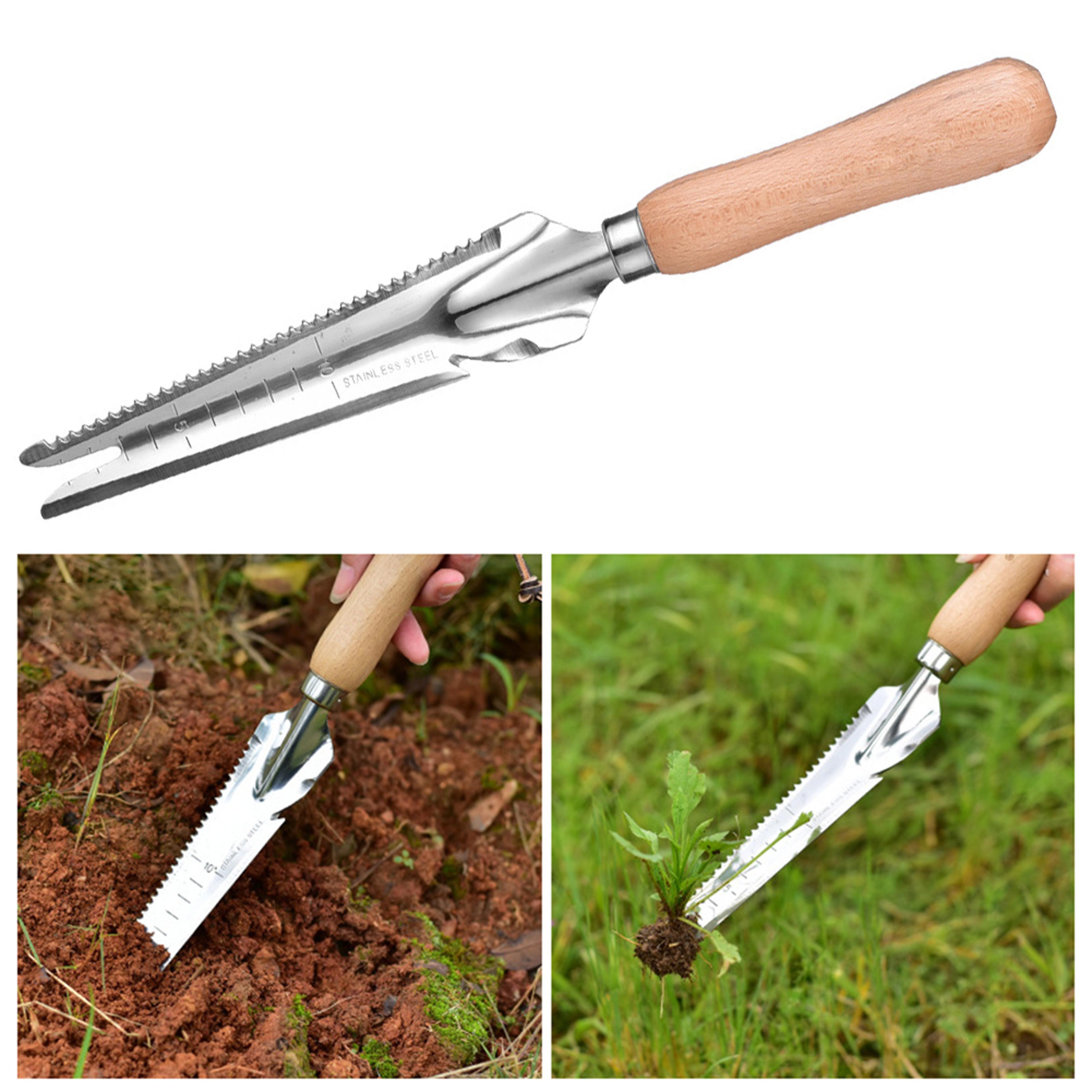 hand weeder tool for digging, planting & garden weeding with ergonomic grip