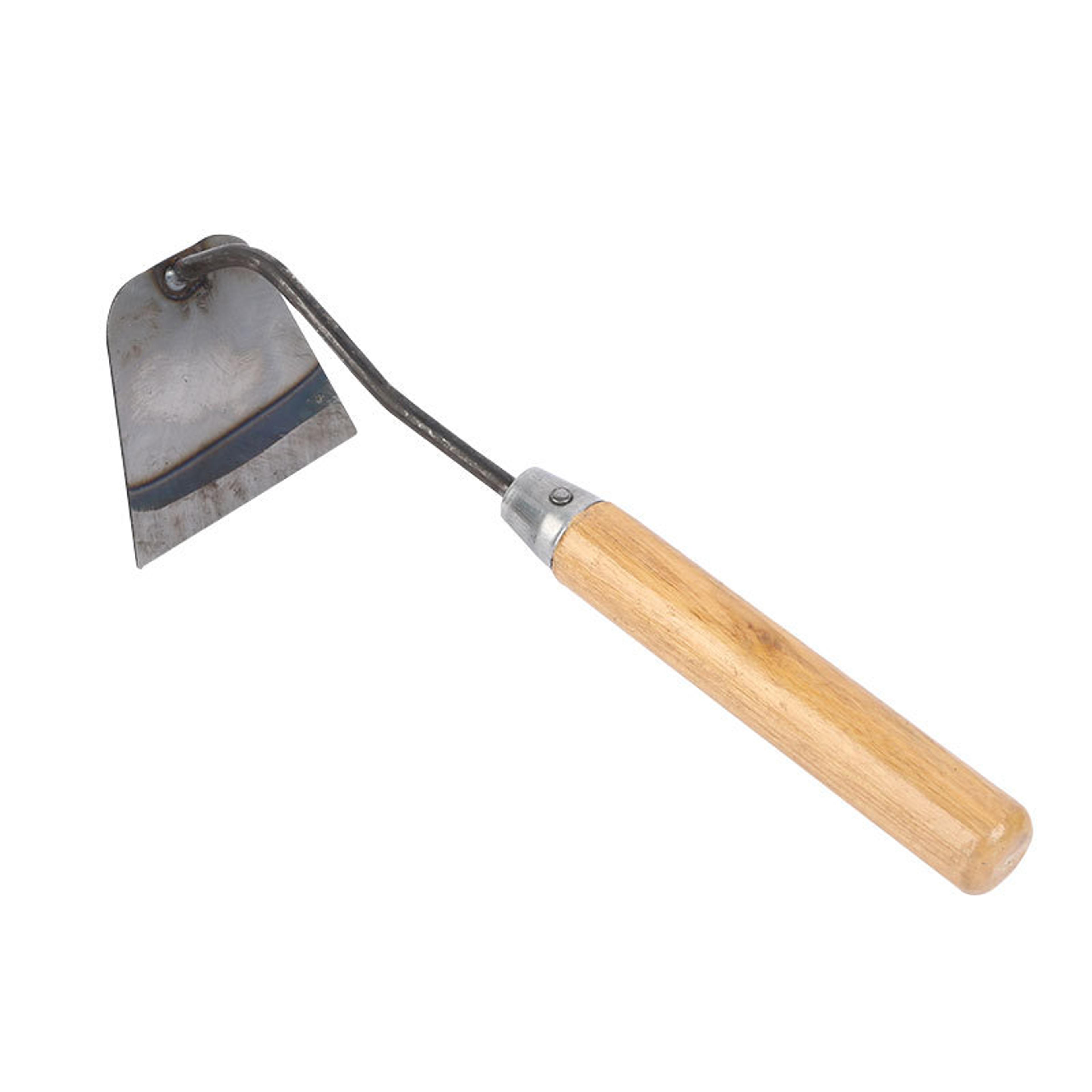 heavy duty garden hoe with wooden handle compact hand hoe for weeding, digging & soil cultivation