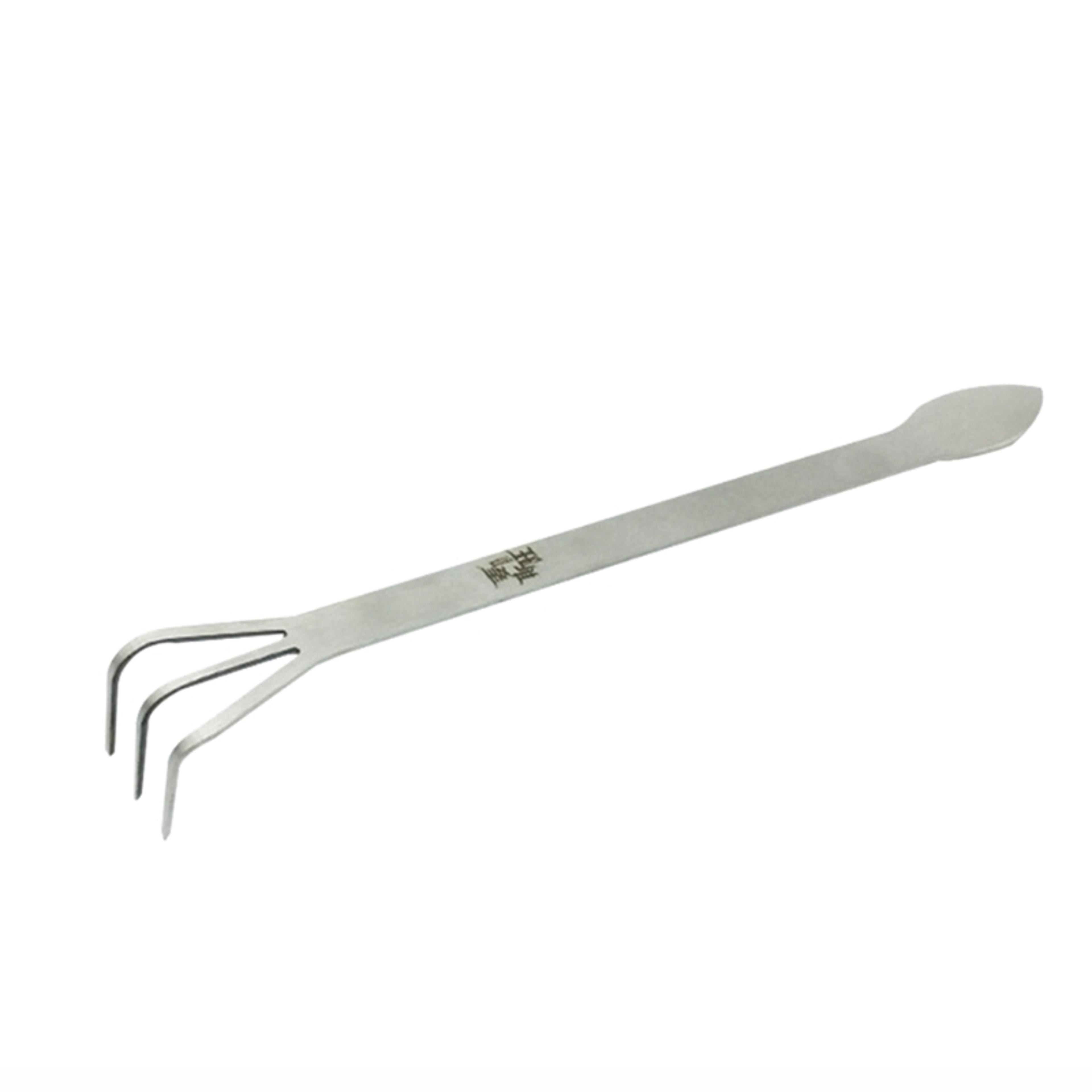 stainless steel bonsai root rake & soil cultivator tool with spatula for precision gardening