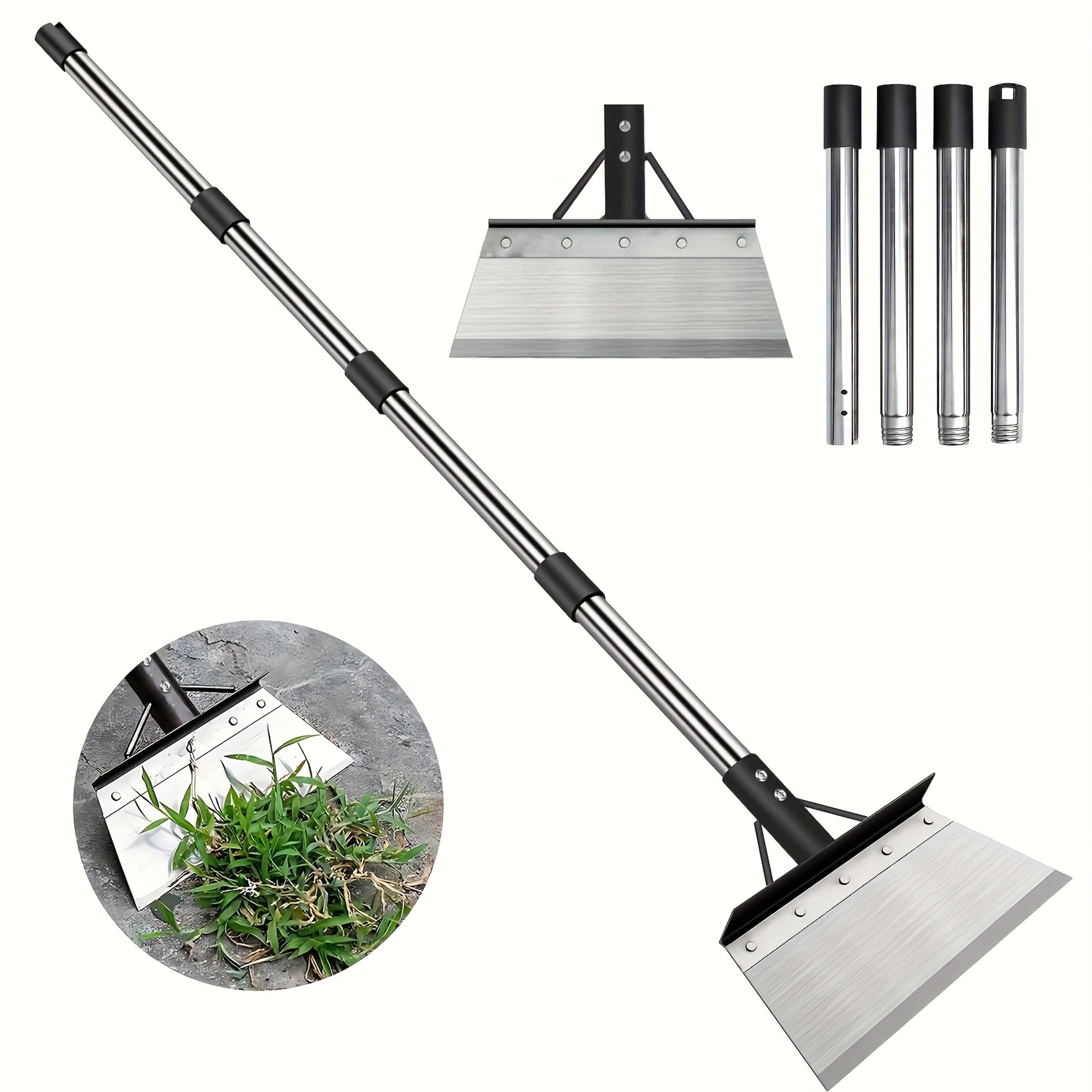 heavy duty garden cleaning shovel with adjustable handle for weeding, edging & ice removal