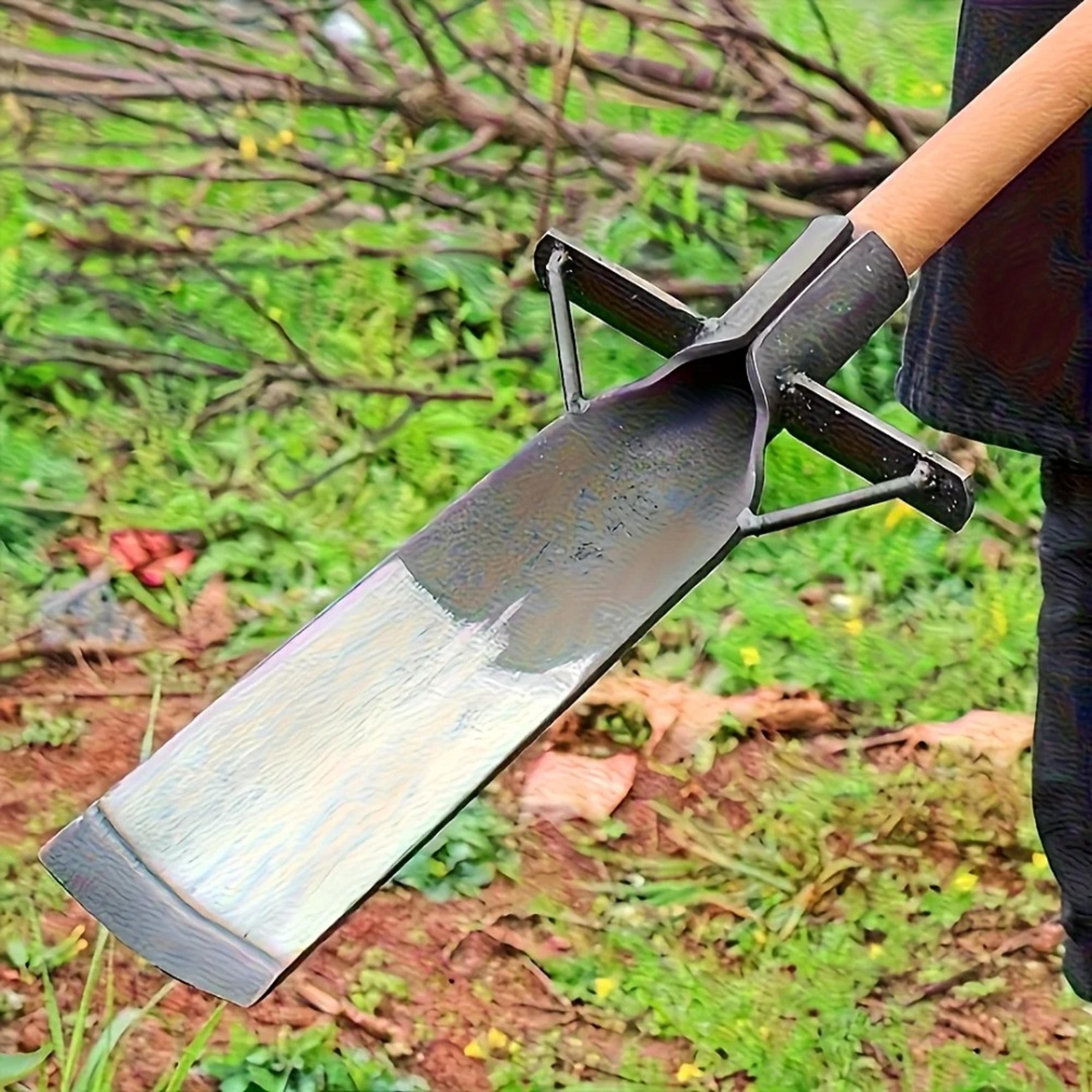 heavy duty garden spade manganese steel digging shovel for weed & root removal