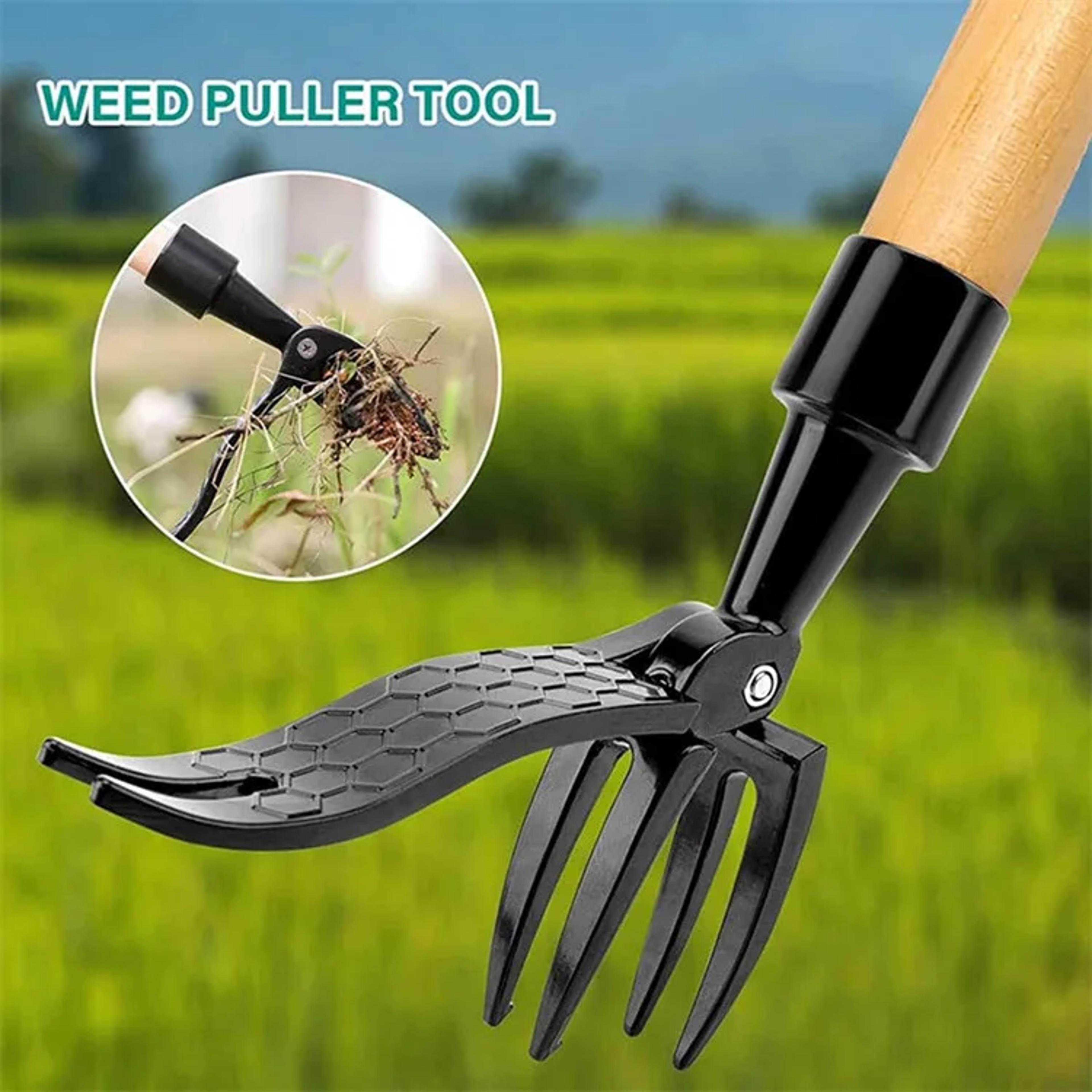 stand up weed puller tool claw garden weeding head for easy root removal