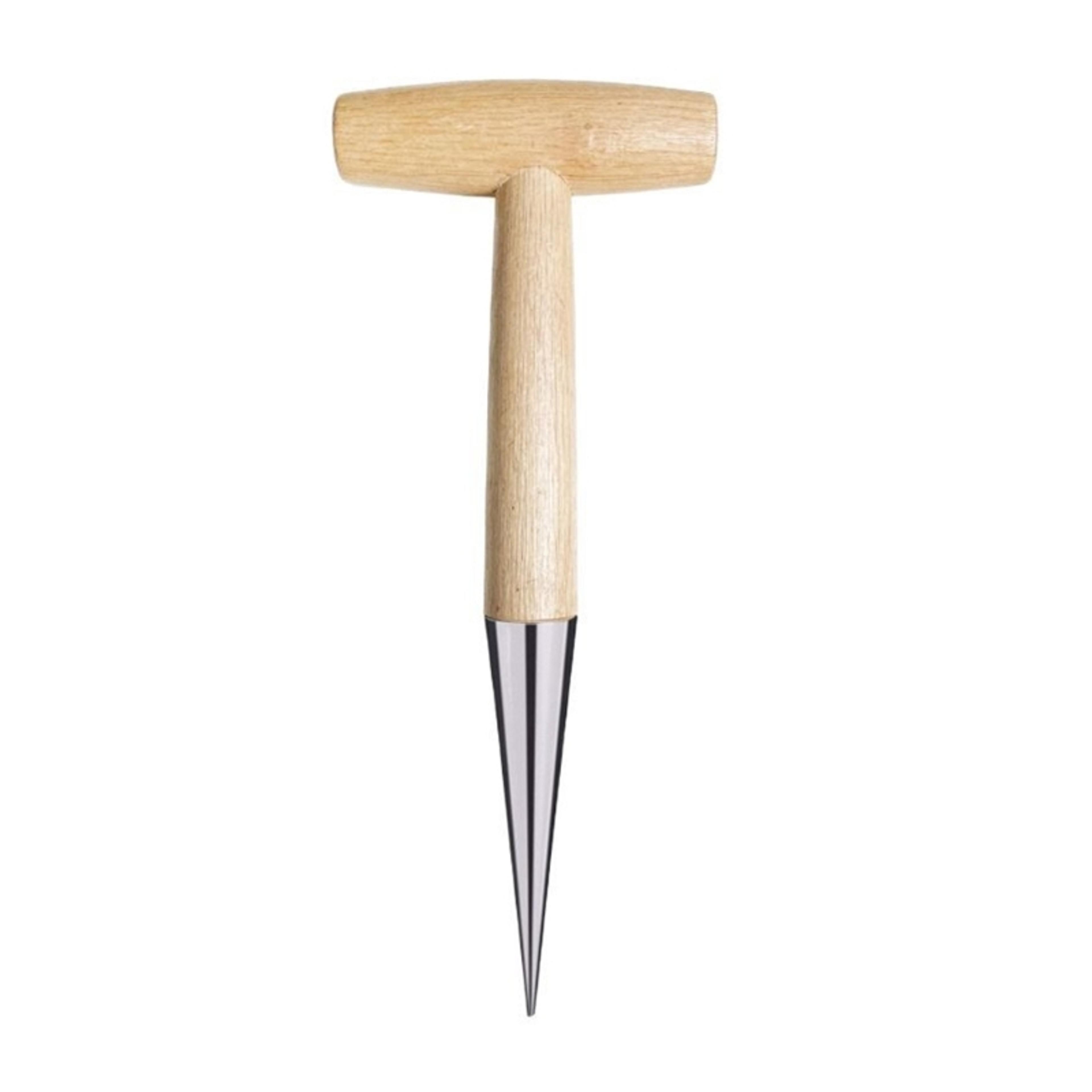 wood handle garden dibber seed planting tool for bulbs, seedlings & transplanting