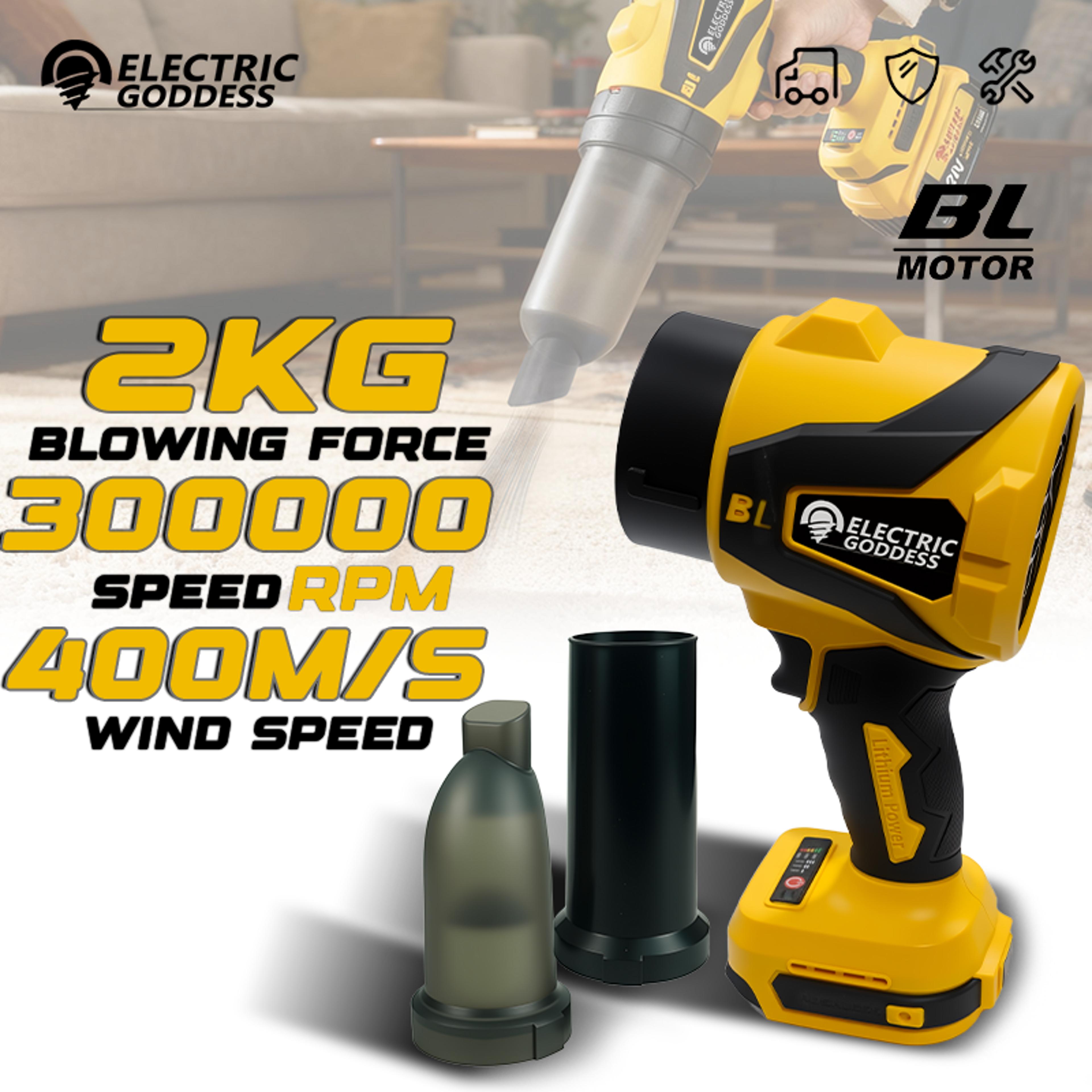 electric goddess turbo air blower brushless cordless handheld cleaner for car drying, leaves & dust