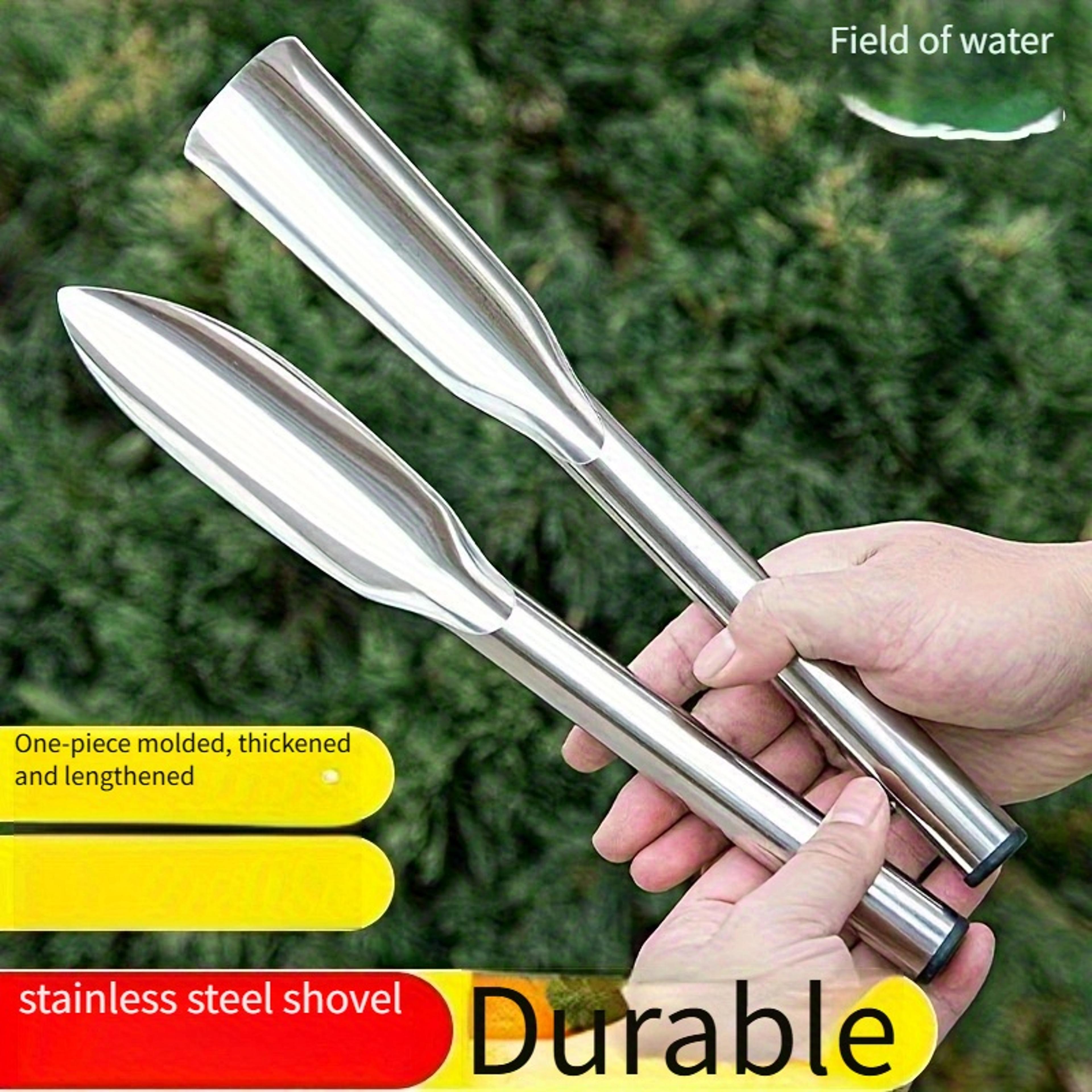 heavy duty garden hand shovel stainless steel digging trowel for planting, weeding & beach foraging
