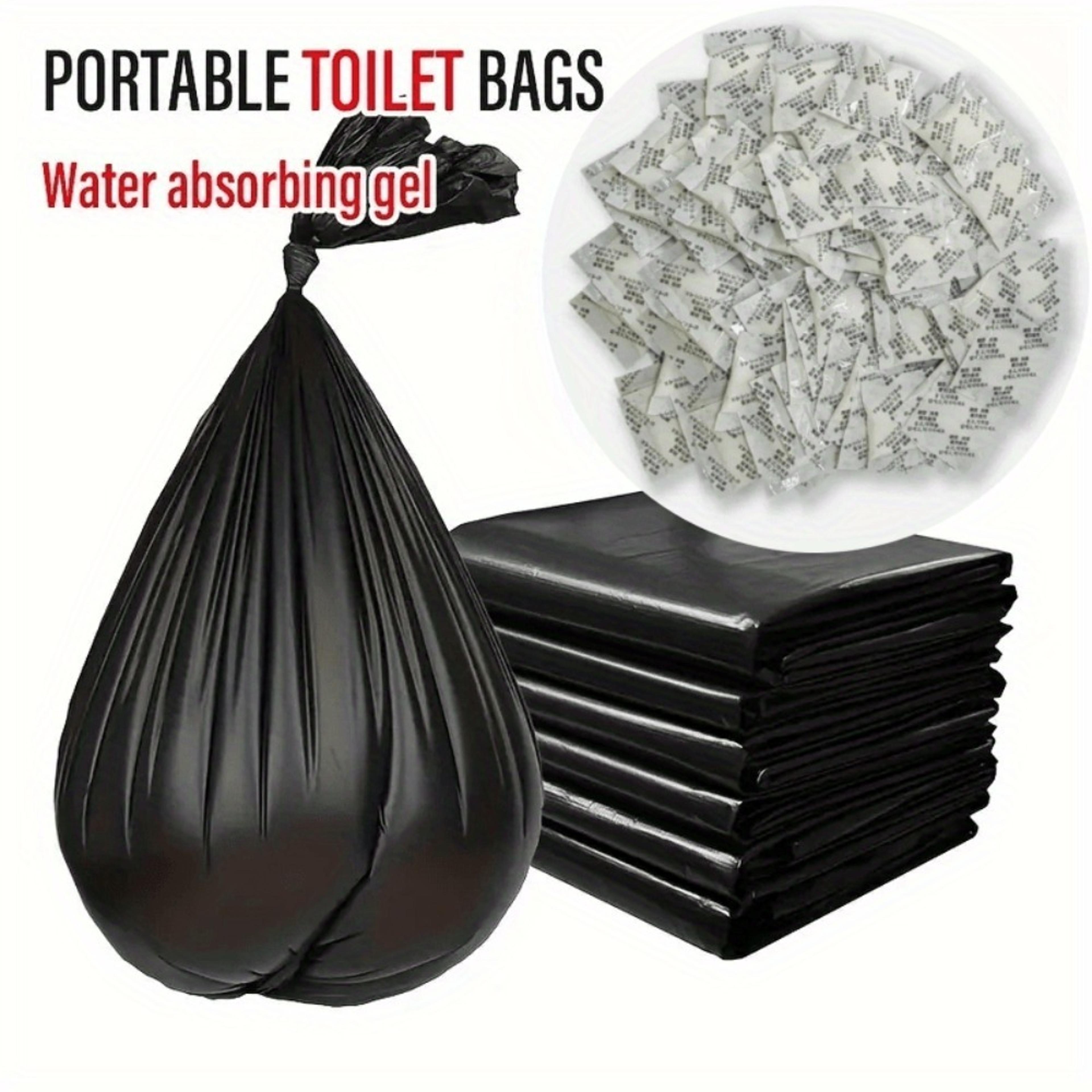 portable camping toilet kit with toilet gel packs & heavy duty camping toilet bags for gallon buckets