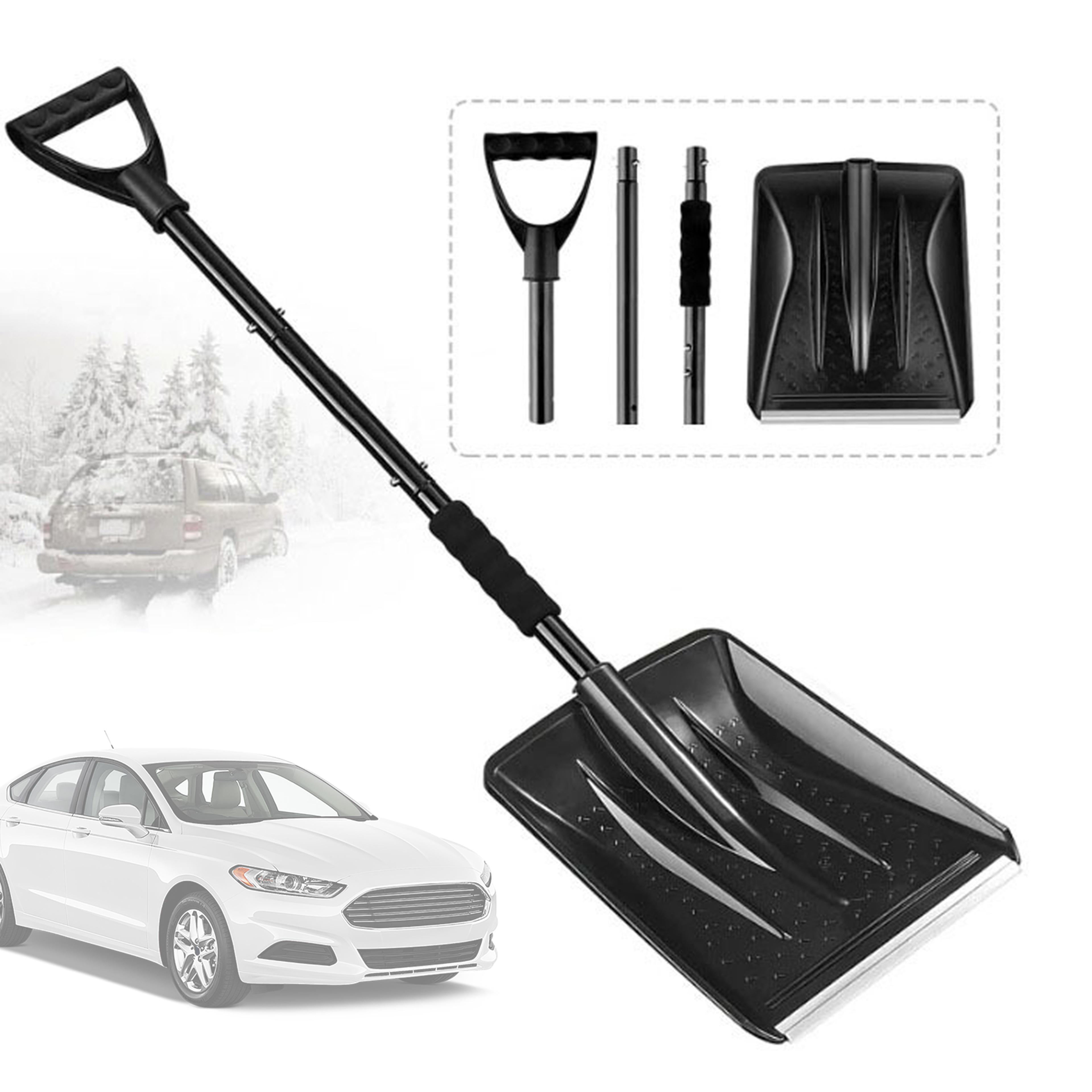 adjustable snow shovel with d grip handle portable driveway & car snow removal tool
