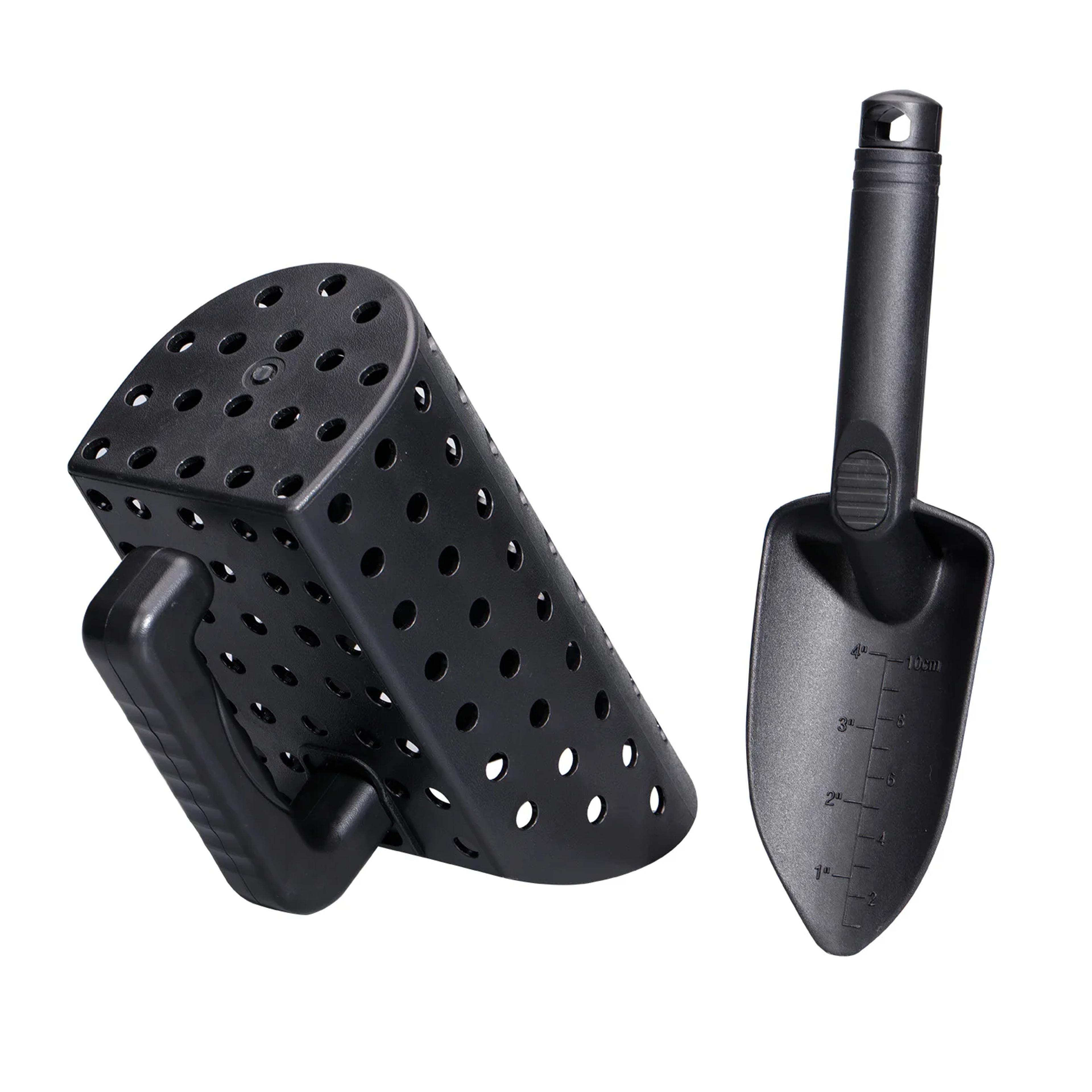 portable metal detecting sand scoop set with trowel – ergonomic abs treasure hunting digging tool