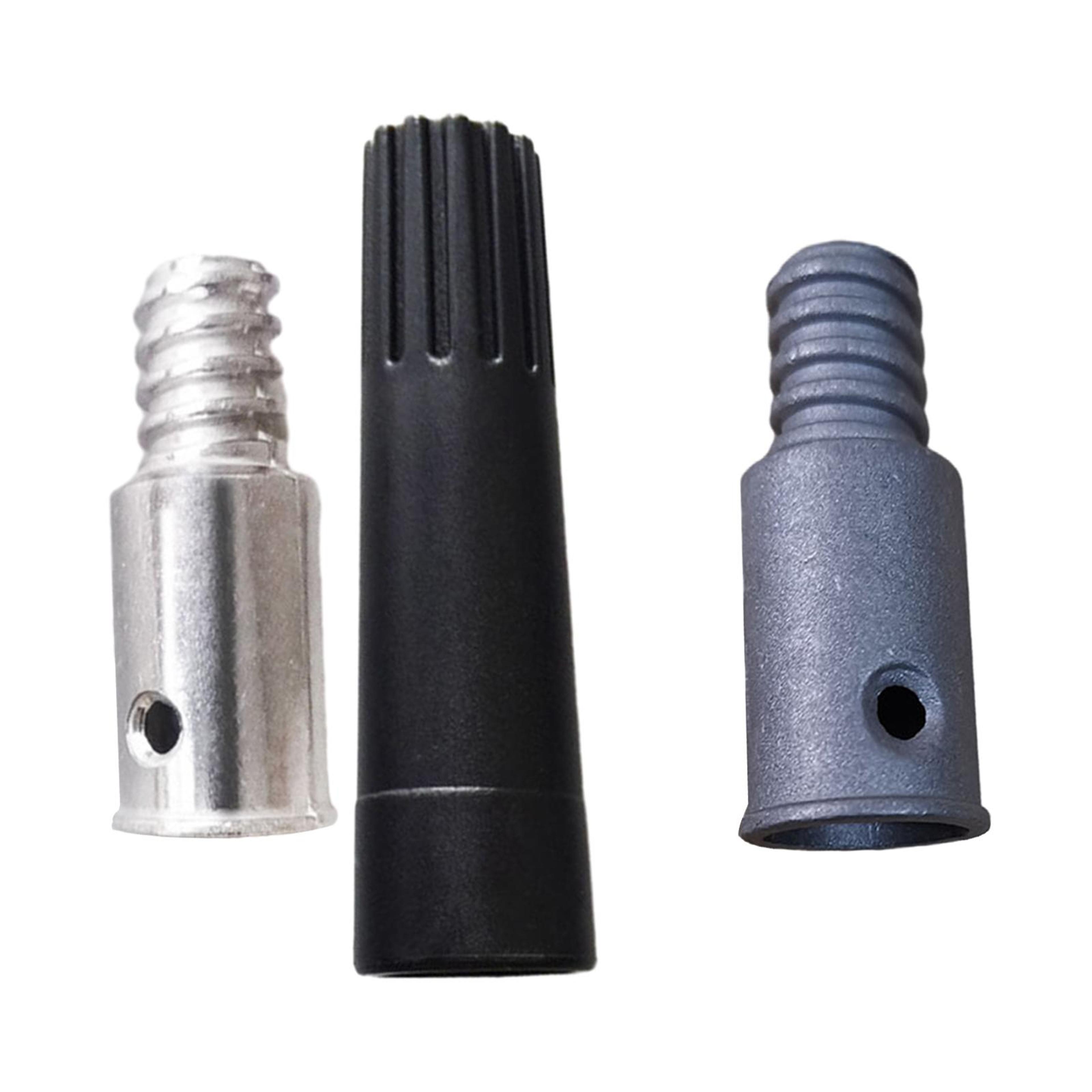 universal threaded pole adapter for telescopic cleaning tools & broom handle replacement