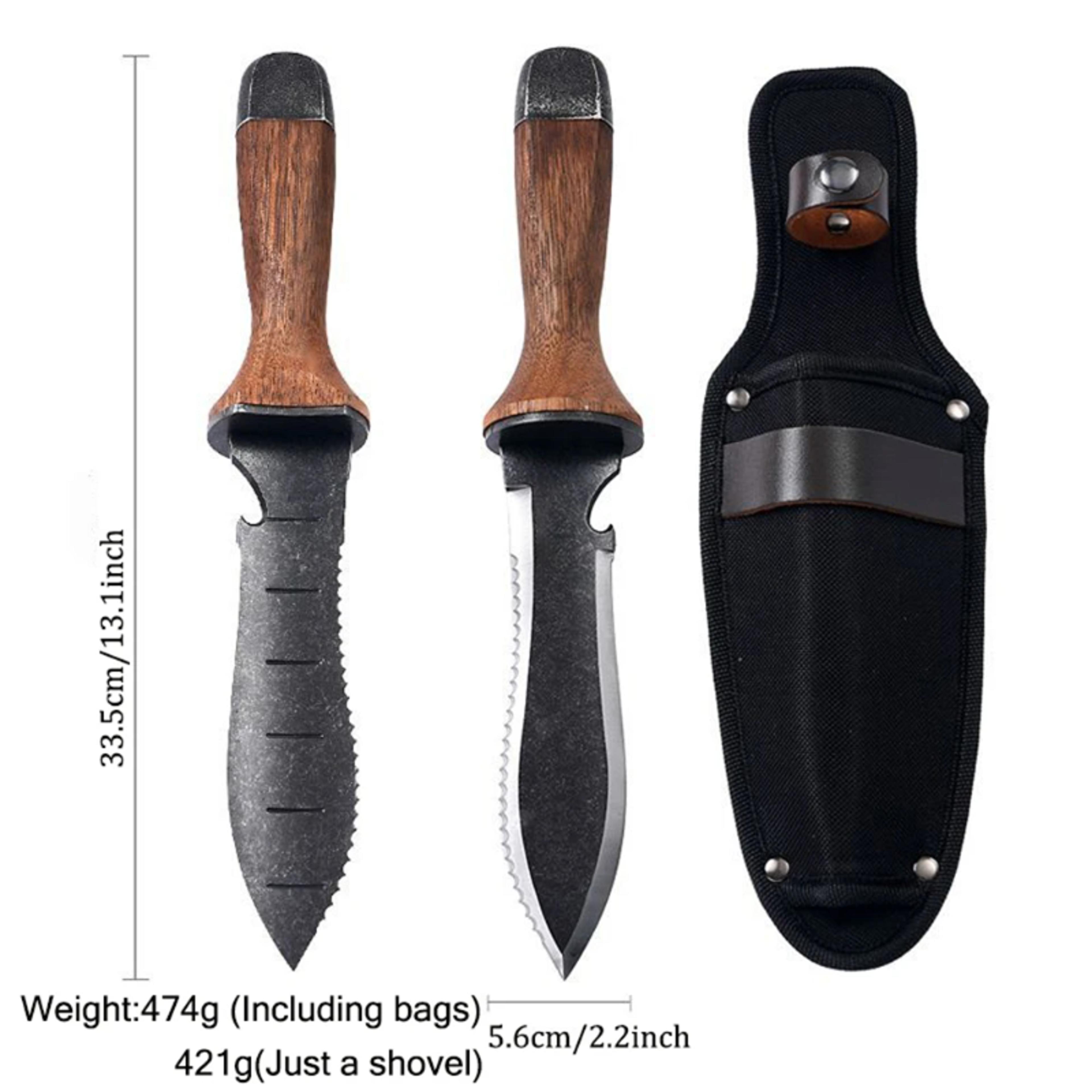 multi purpose garden hand tools set with hand trowel & garden cultivator for planting, weeding & bonsai care