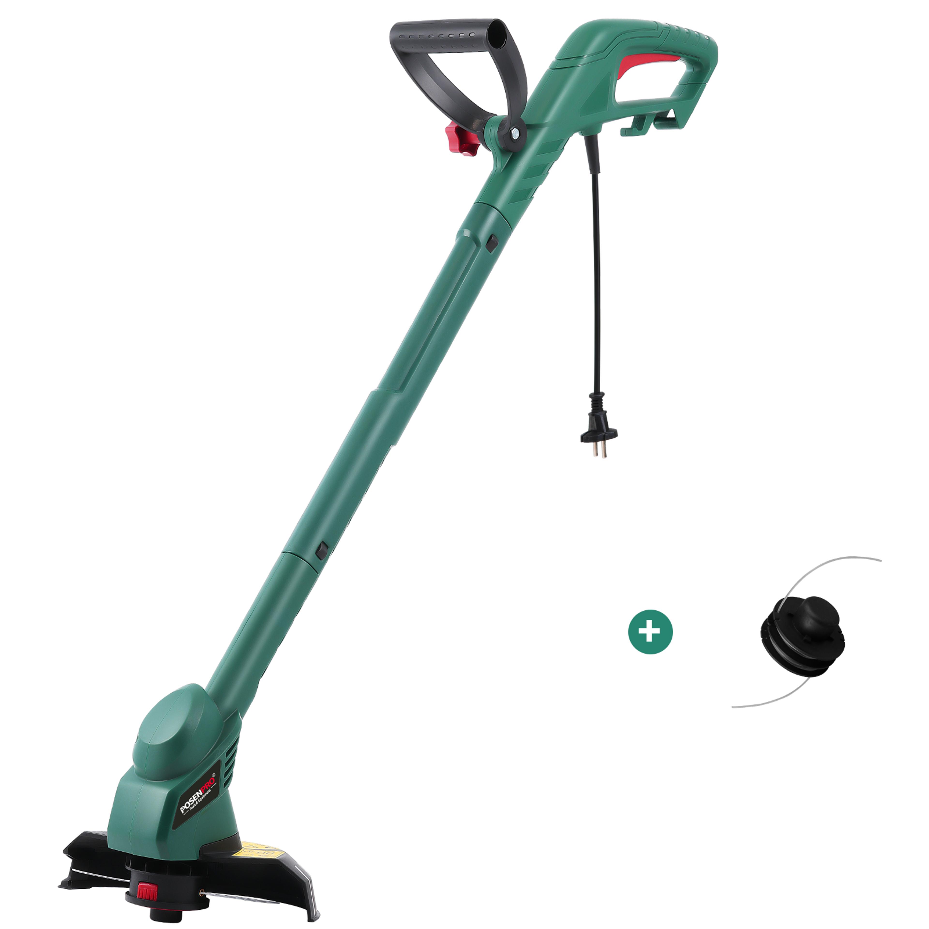 posenpro electric grass trimmer corded garden trimmer with automatic thread feed & cutting width
