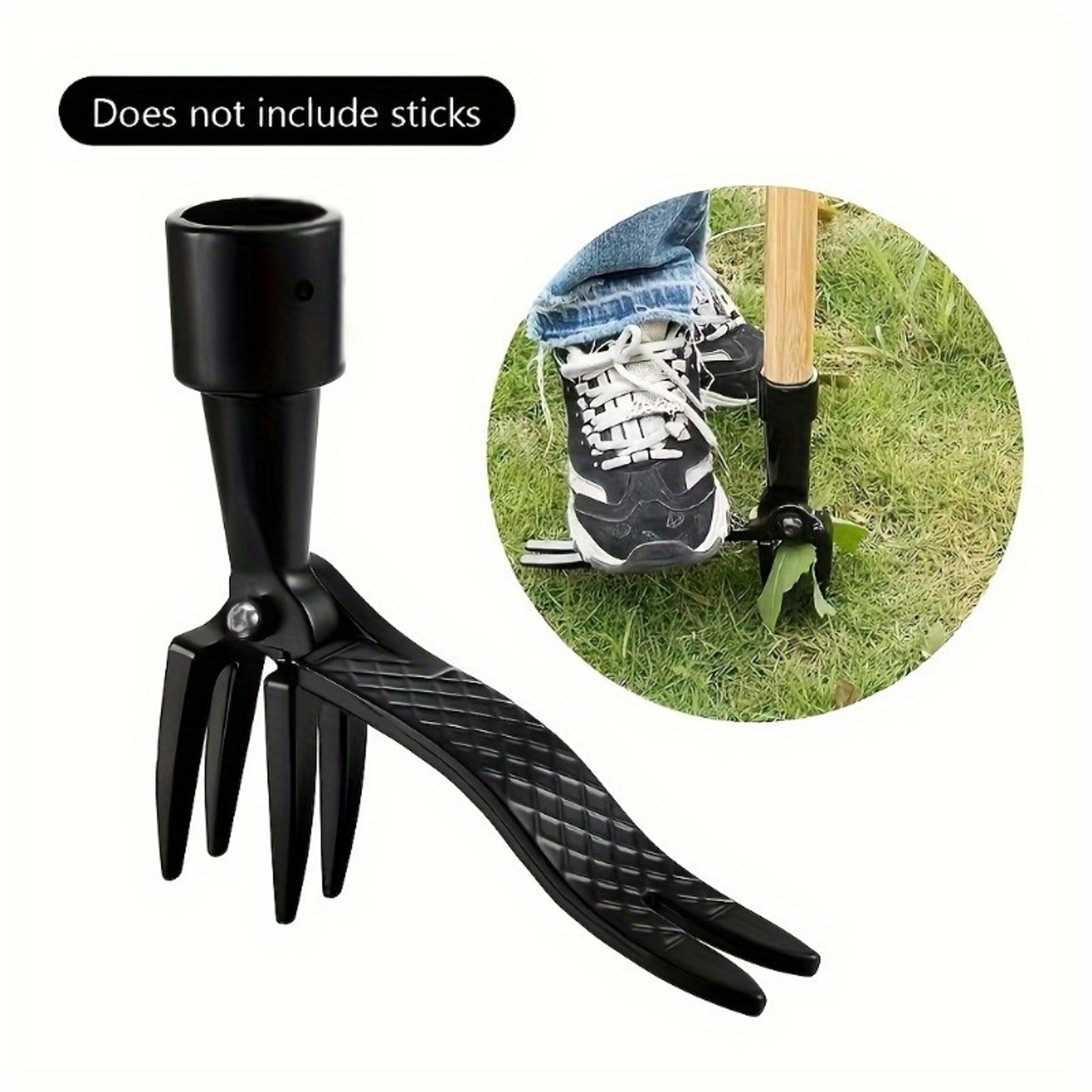 stand up weed puller tool with 4 claw root remover for easy lawn & garden weeding