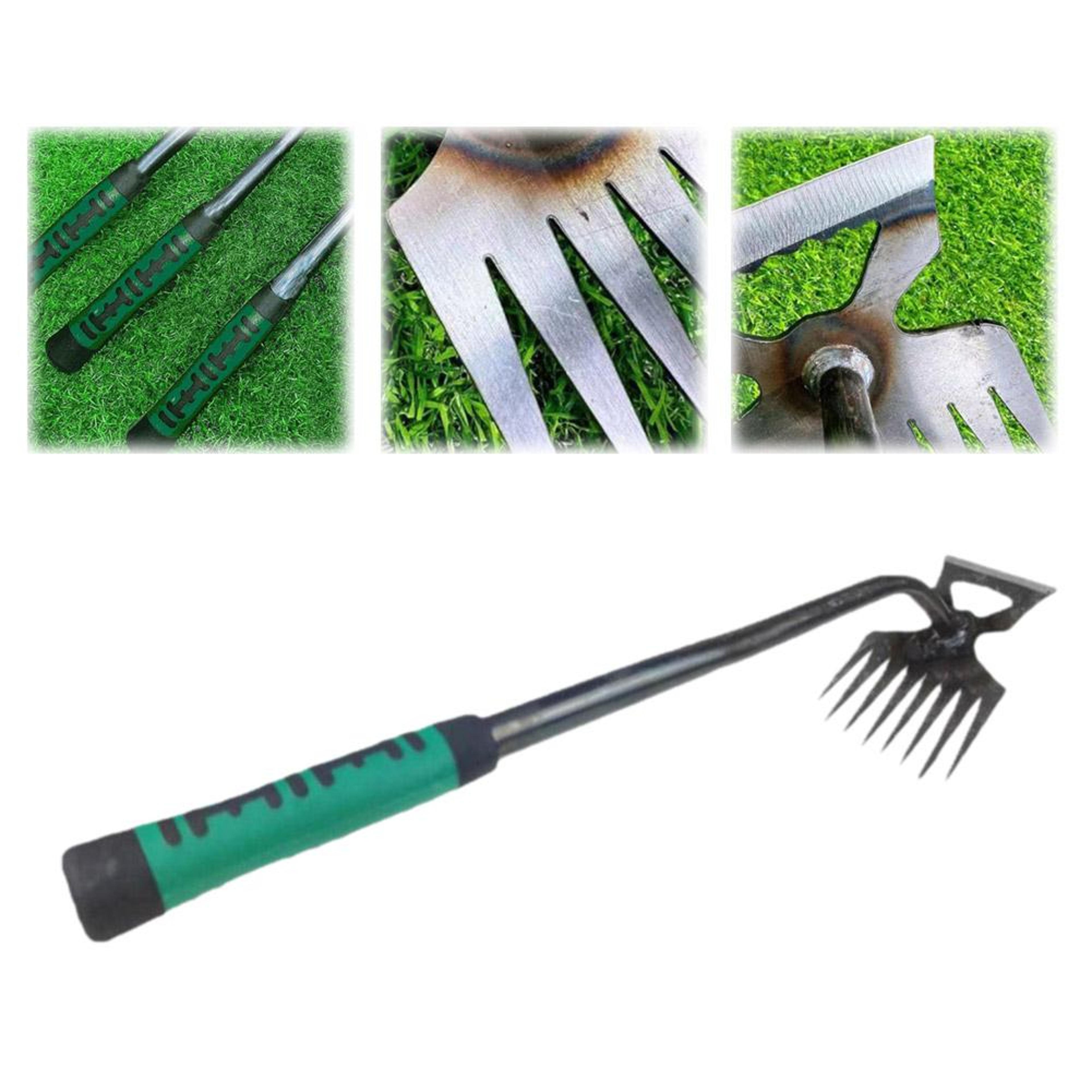 garden weed puller & garden rake heavy duty manganese steel soil digging tool