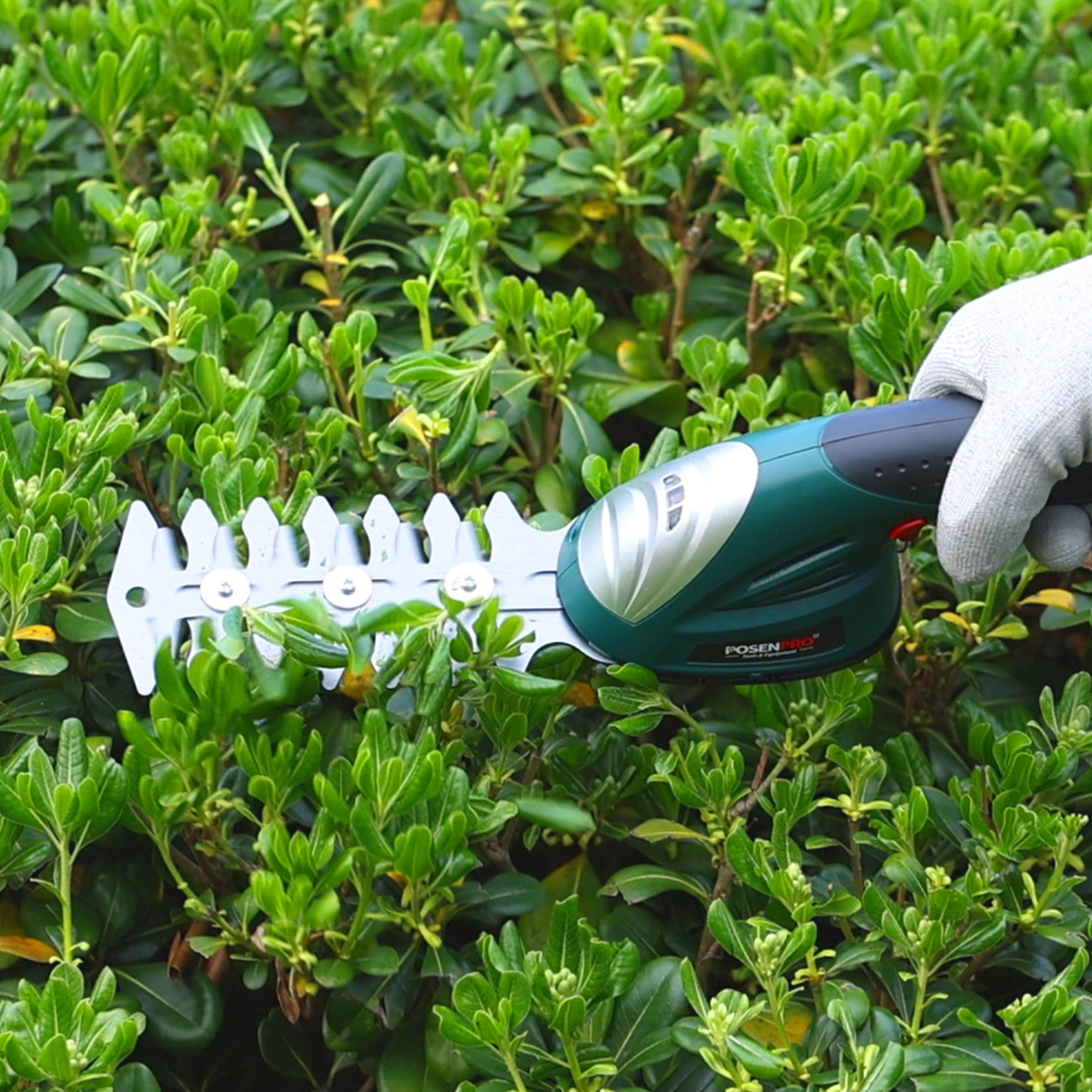 posenpro cordless hedge trimmer grass shears & shrub trimmer for precision garden care