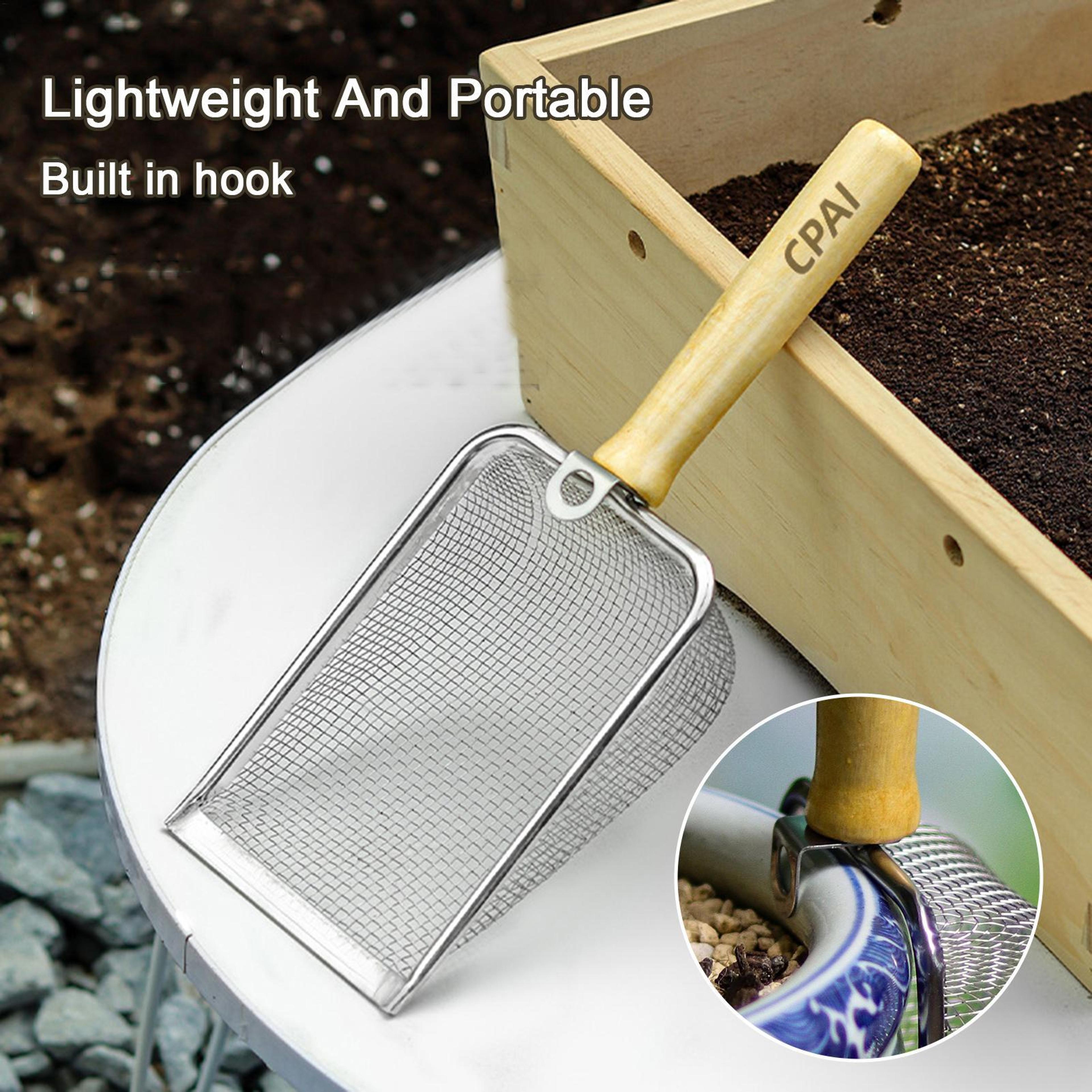 soil sifter, garden soil sieve, compost sifter, stainless steel soil sieve, soil screen