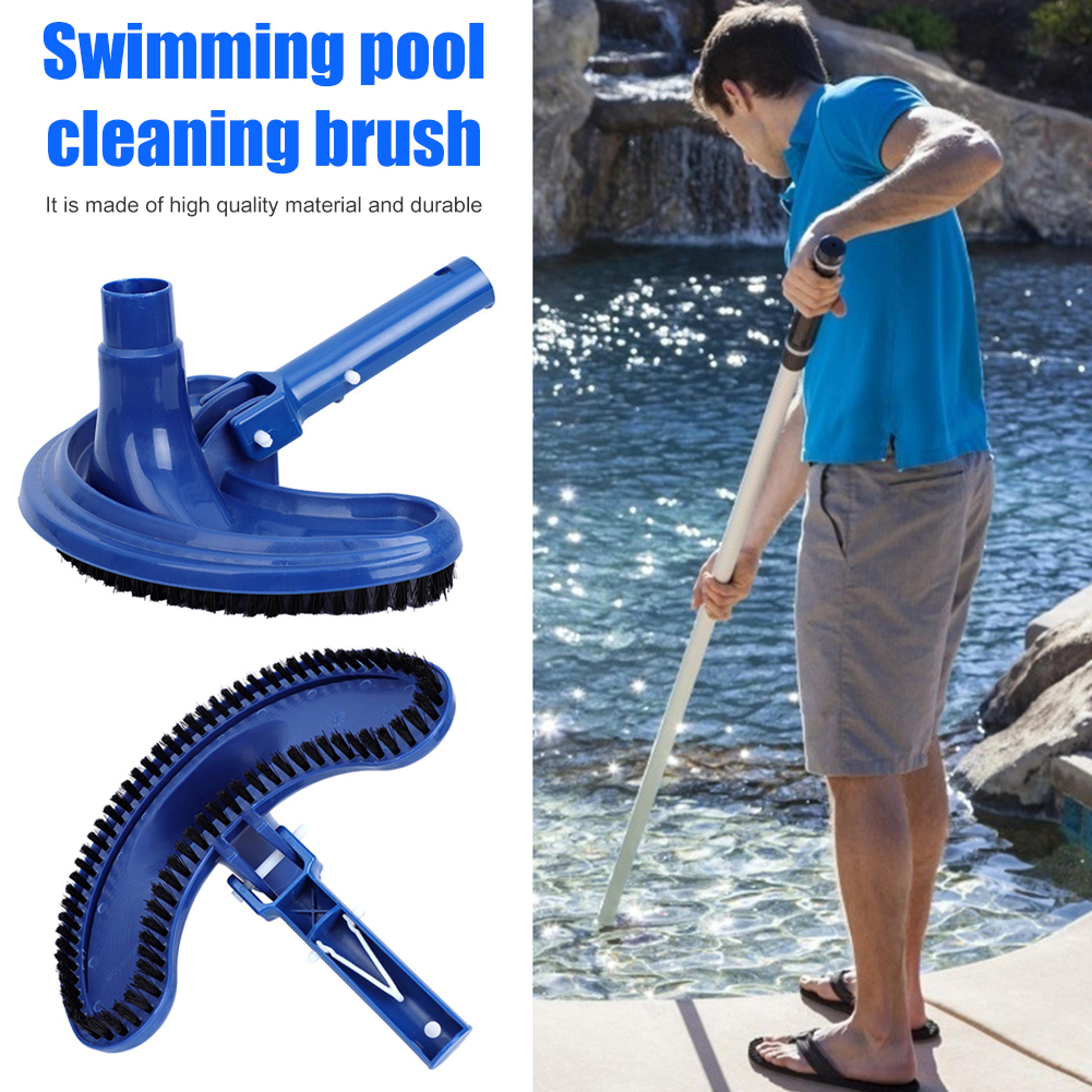 portable pool vacuum cleaner head with brush for swimming pools, ponds & spas