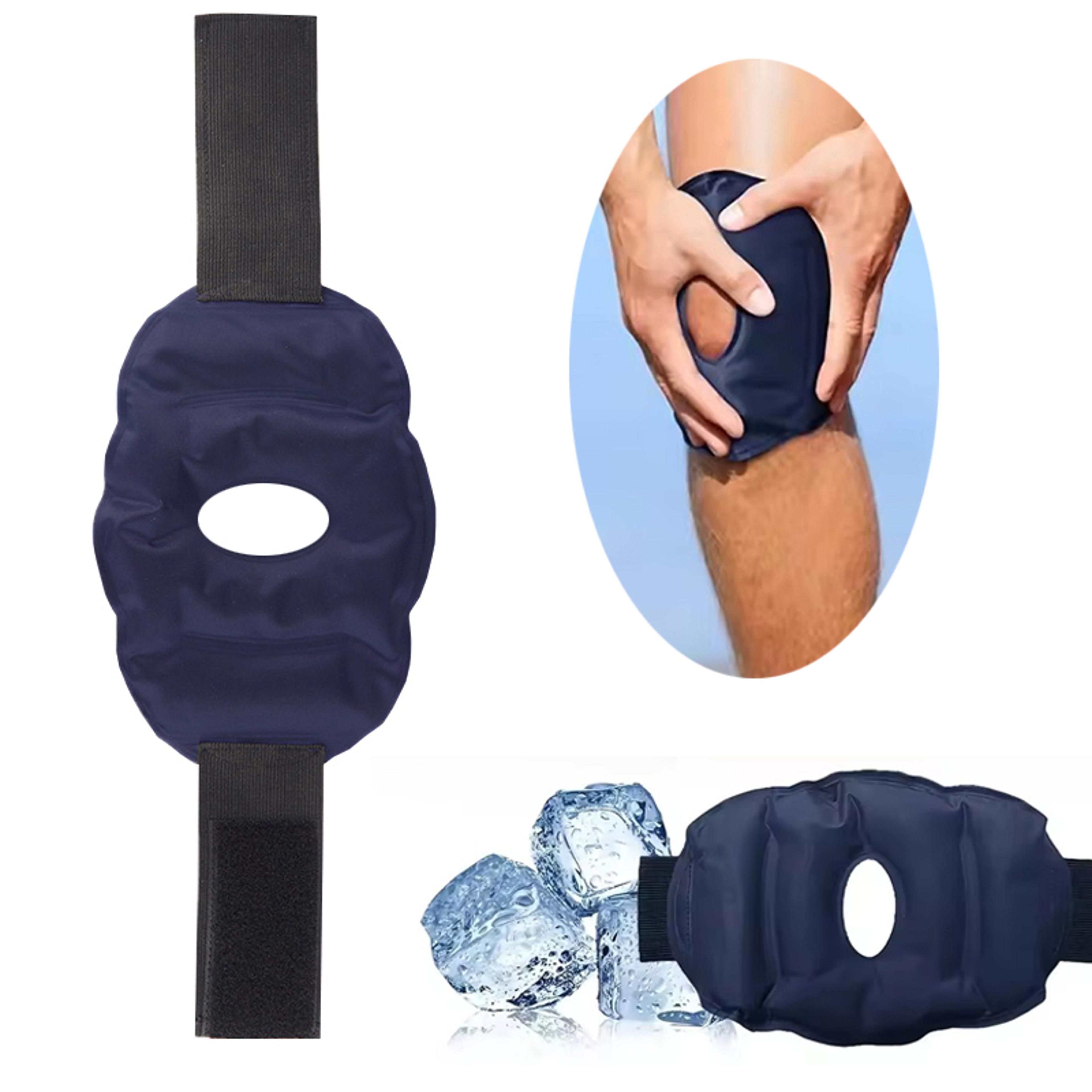 reusable knee ice pack wrap adjustable hot cold therapy gel brace for injury relief and recovery