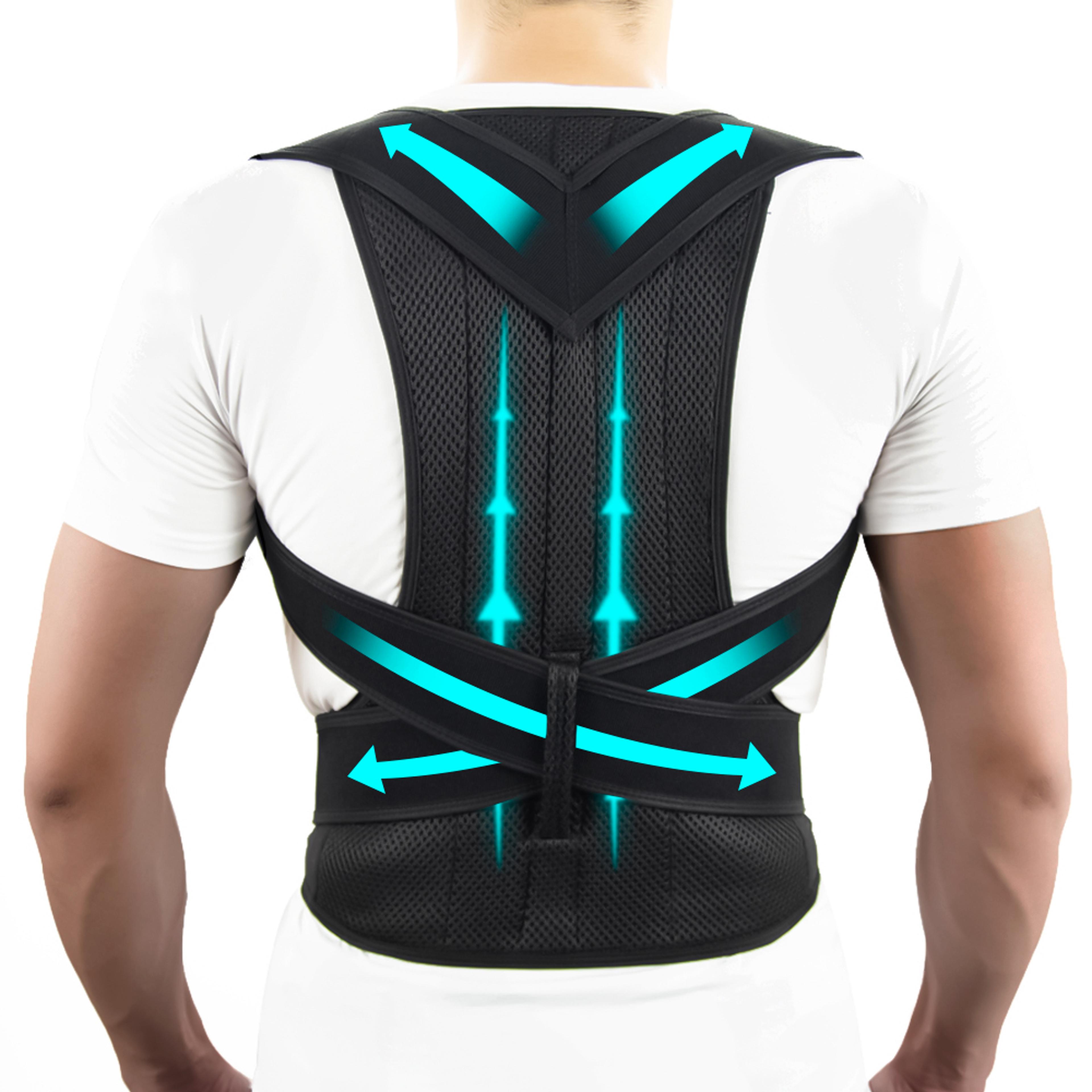 adjustable back brace posture corrector with full back support brace and shoulder straightener for pain relief