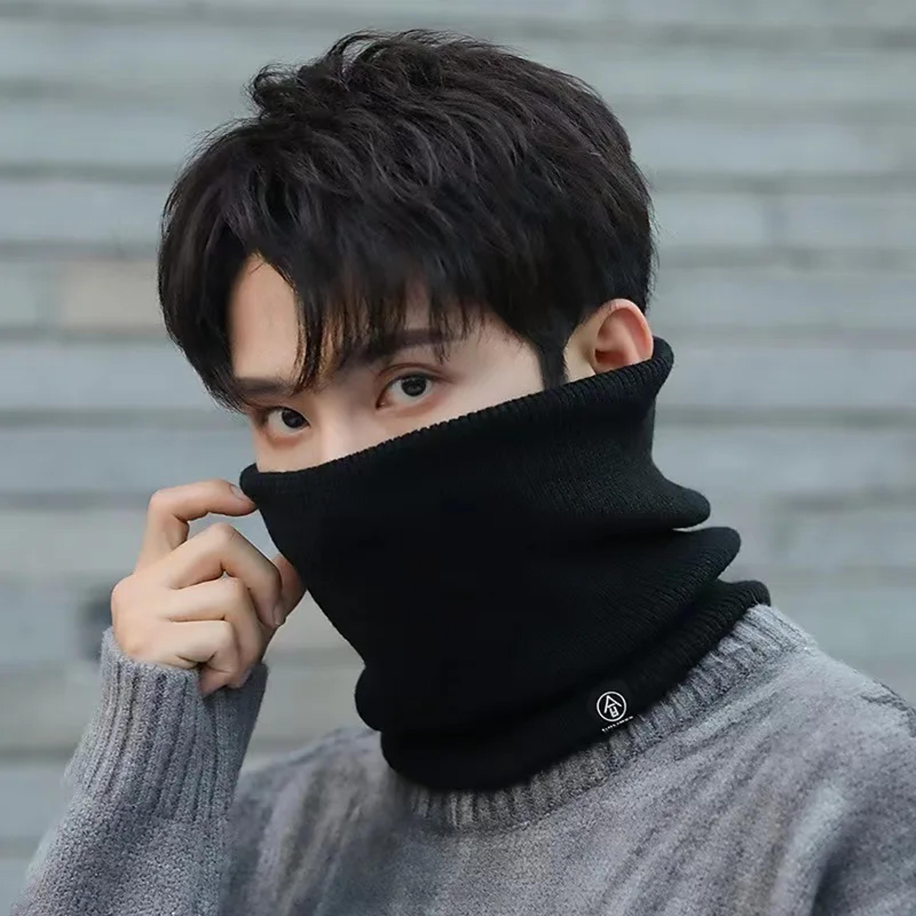 thermal knit winter neck warmer face cover scarf for running hiking and cold weather protection