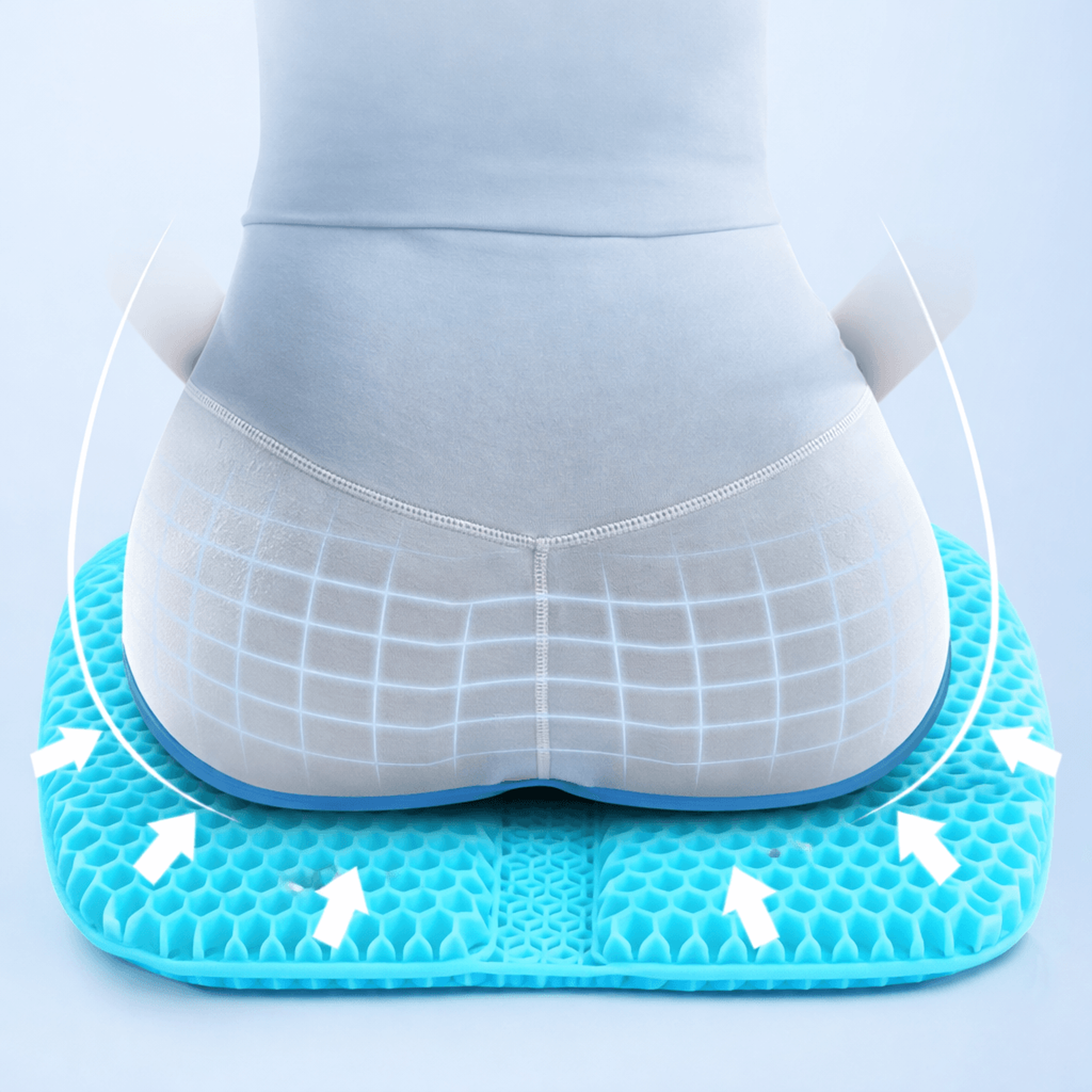 cooling gel seat cushion honeycomb design pressure relief pad for office chair car wheelchair tailbone support