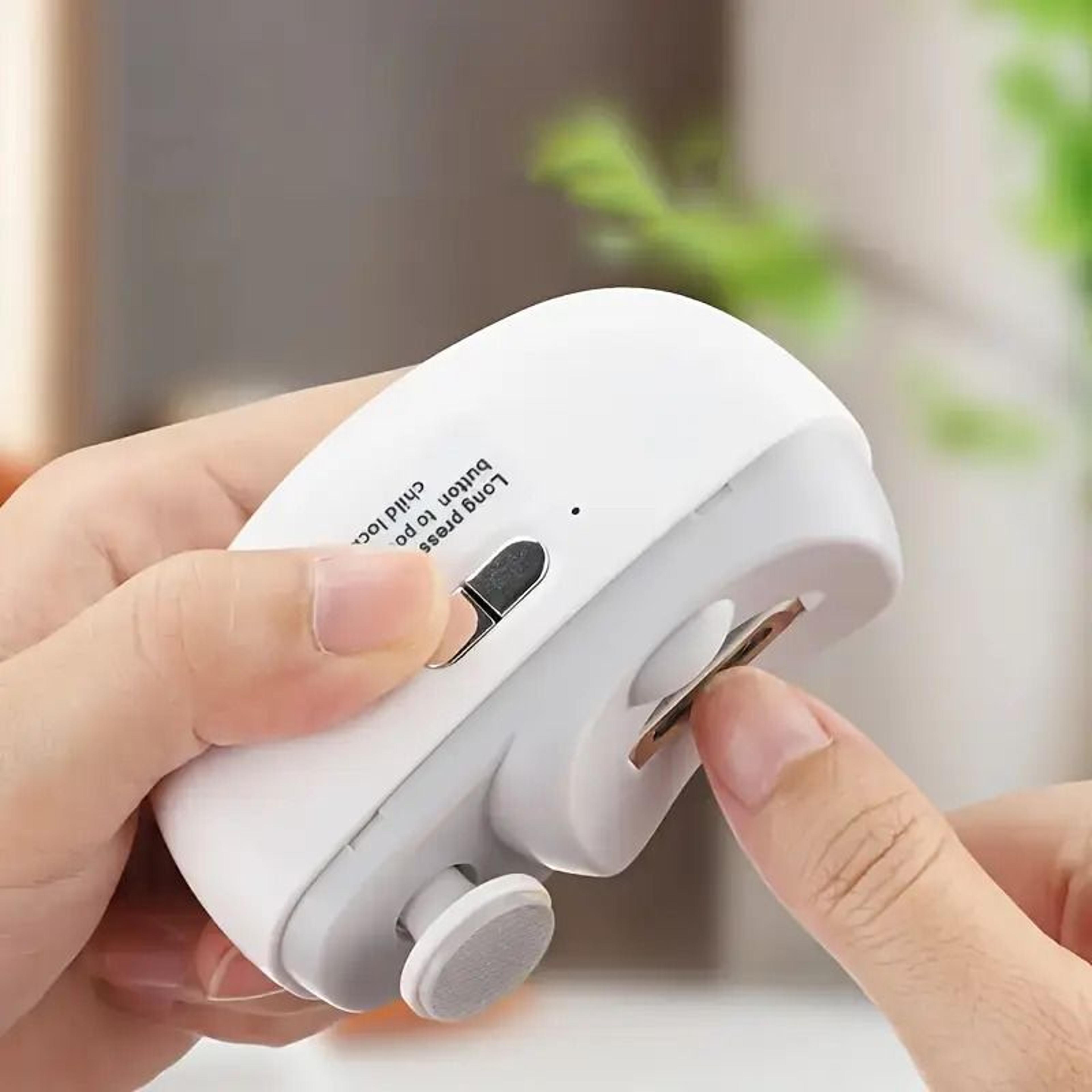 2 in 1 electric nail clipper with led light anti splash automatic nail trimmer for babies adults and thick nails