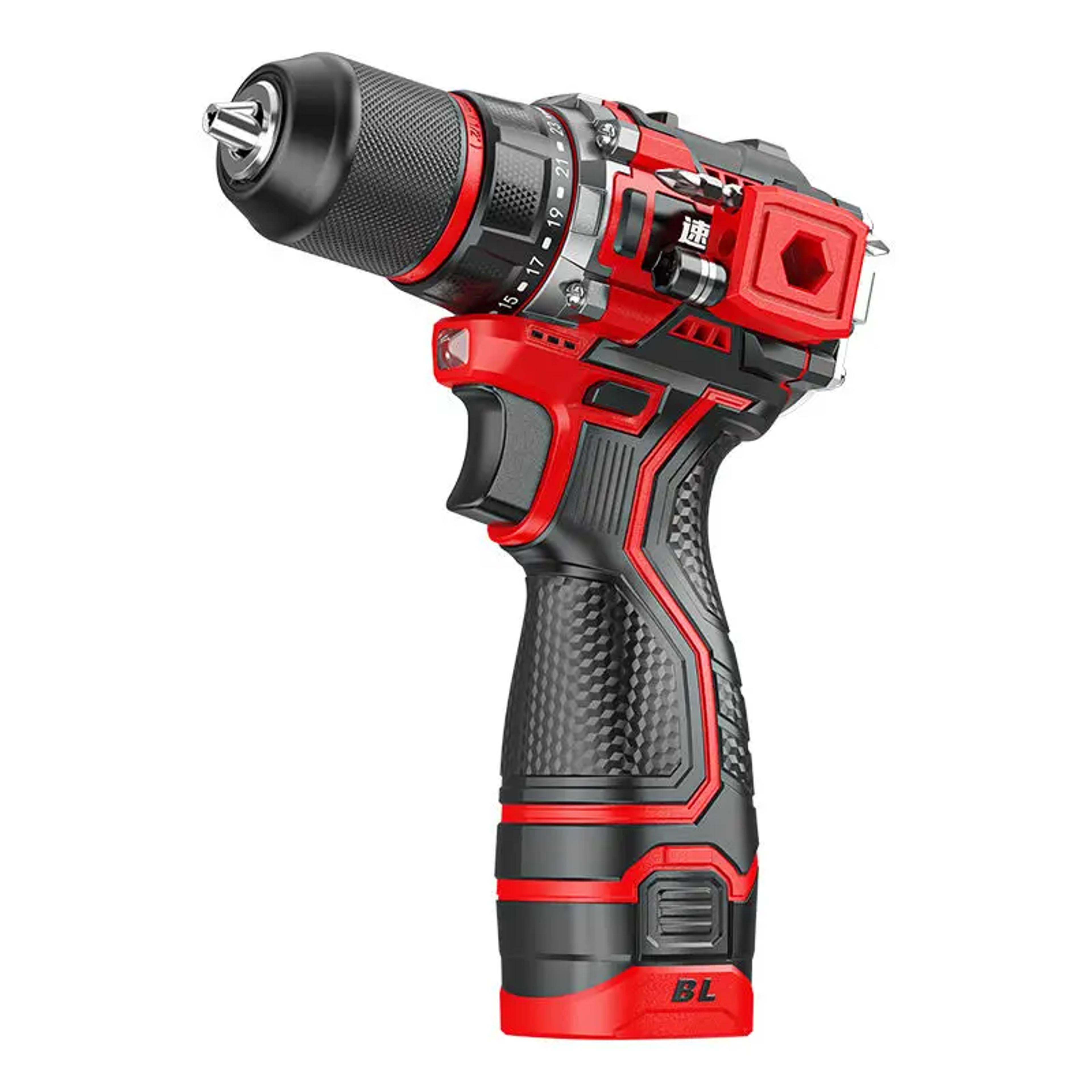 brushless cordless impact drill driver with metal ratchet chuck and precision tapping control