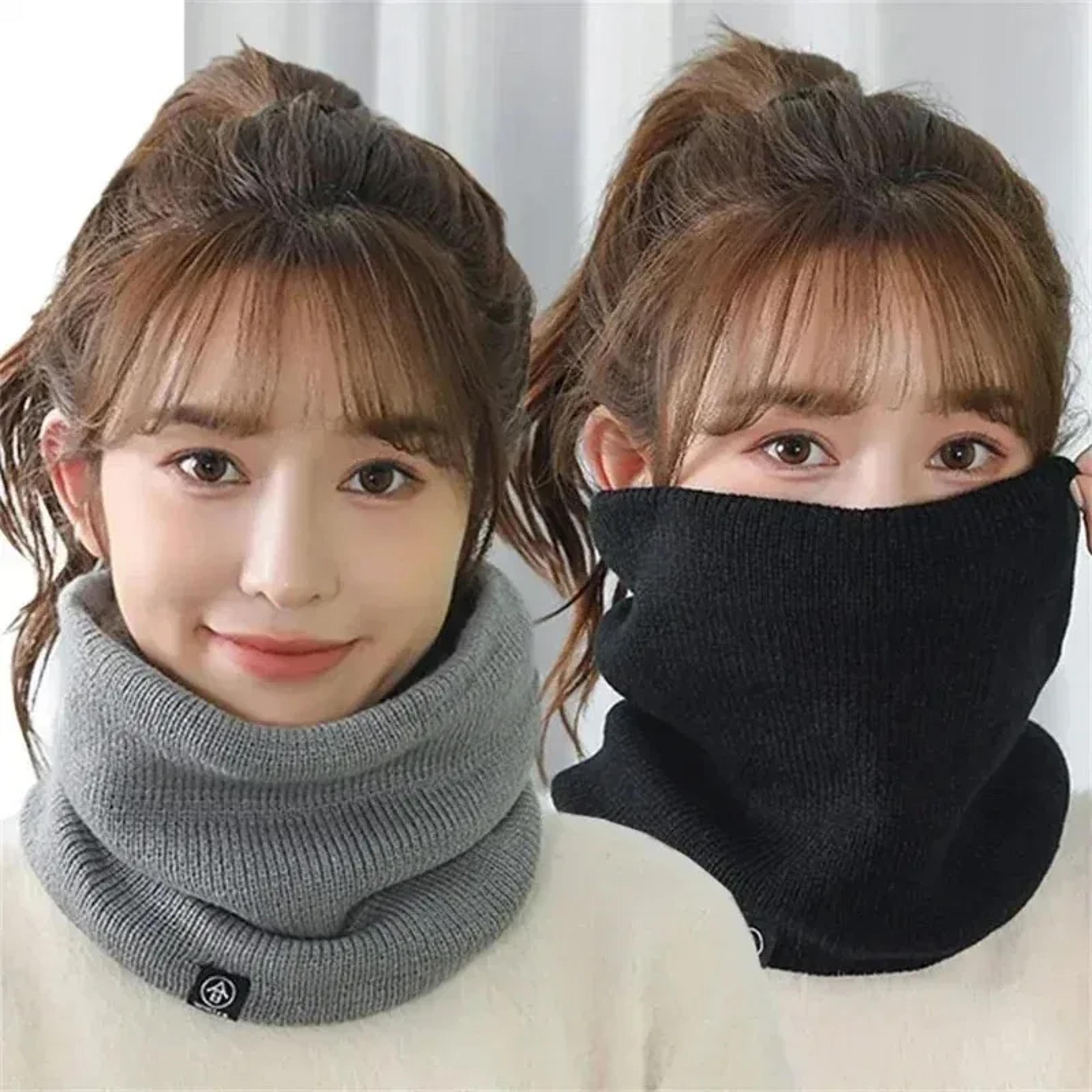 thermal knit winter neck warmer face cover scarf for running hiking skiing unisex soft cold weather gaiter