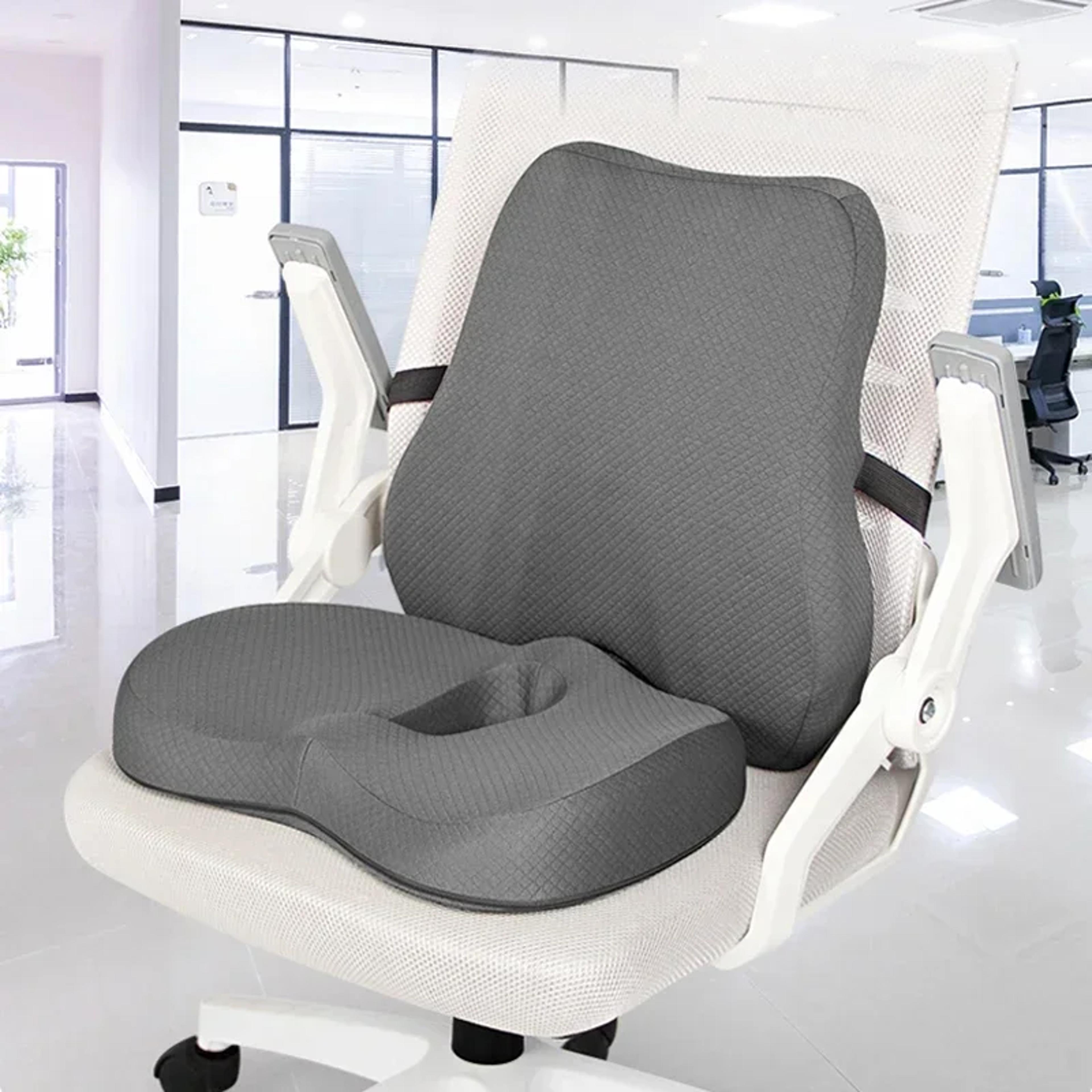 orthopedic memory foam seat cushion set with coccyx support cushion and lumbar support cushion