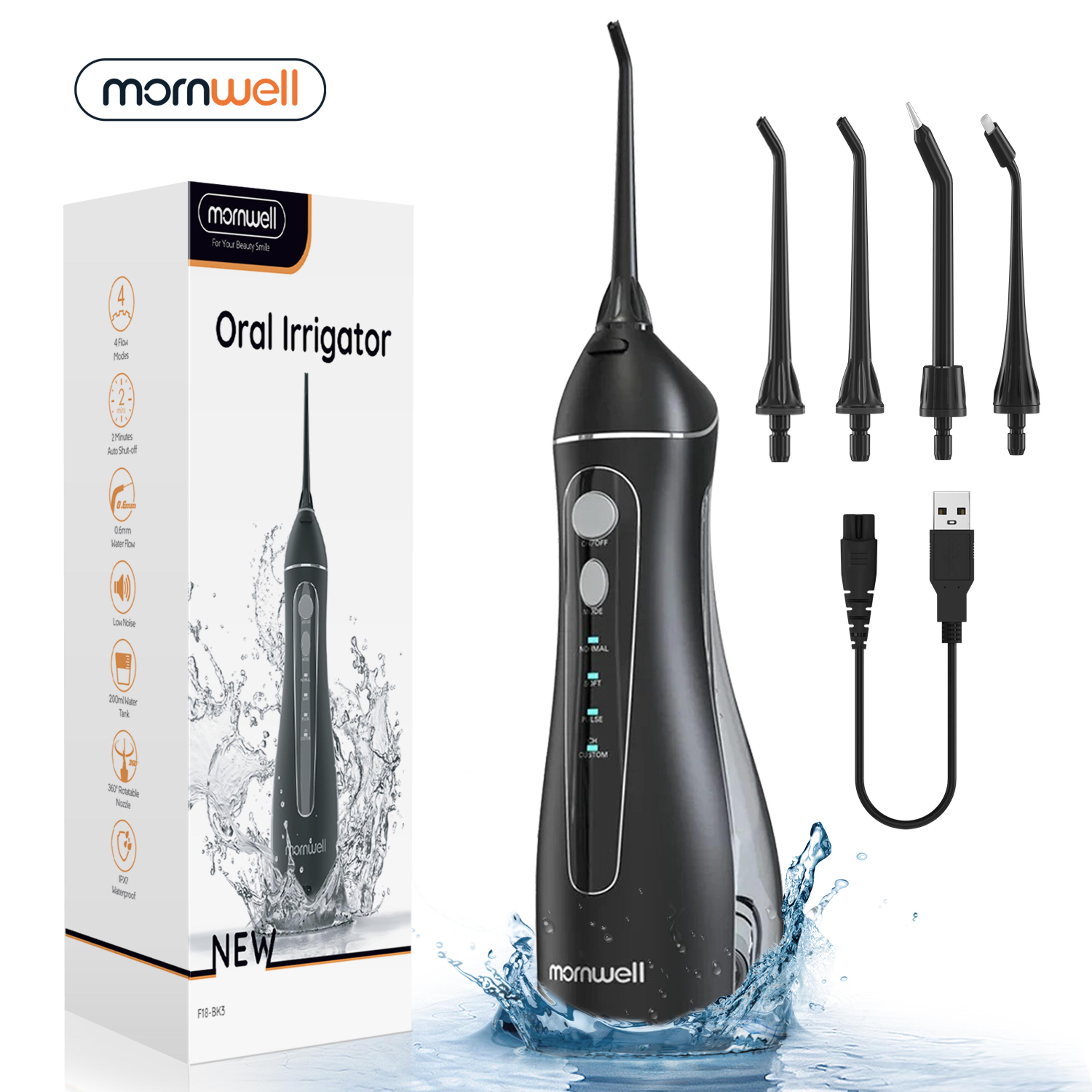 cordless portable water flosser with nozzles rechargeable dental water flosser for deep gum cleaning