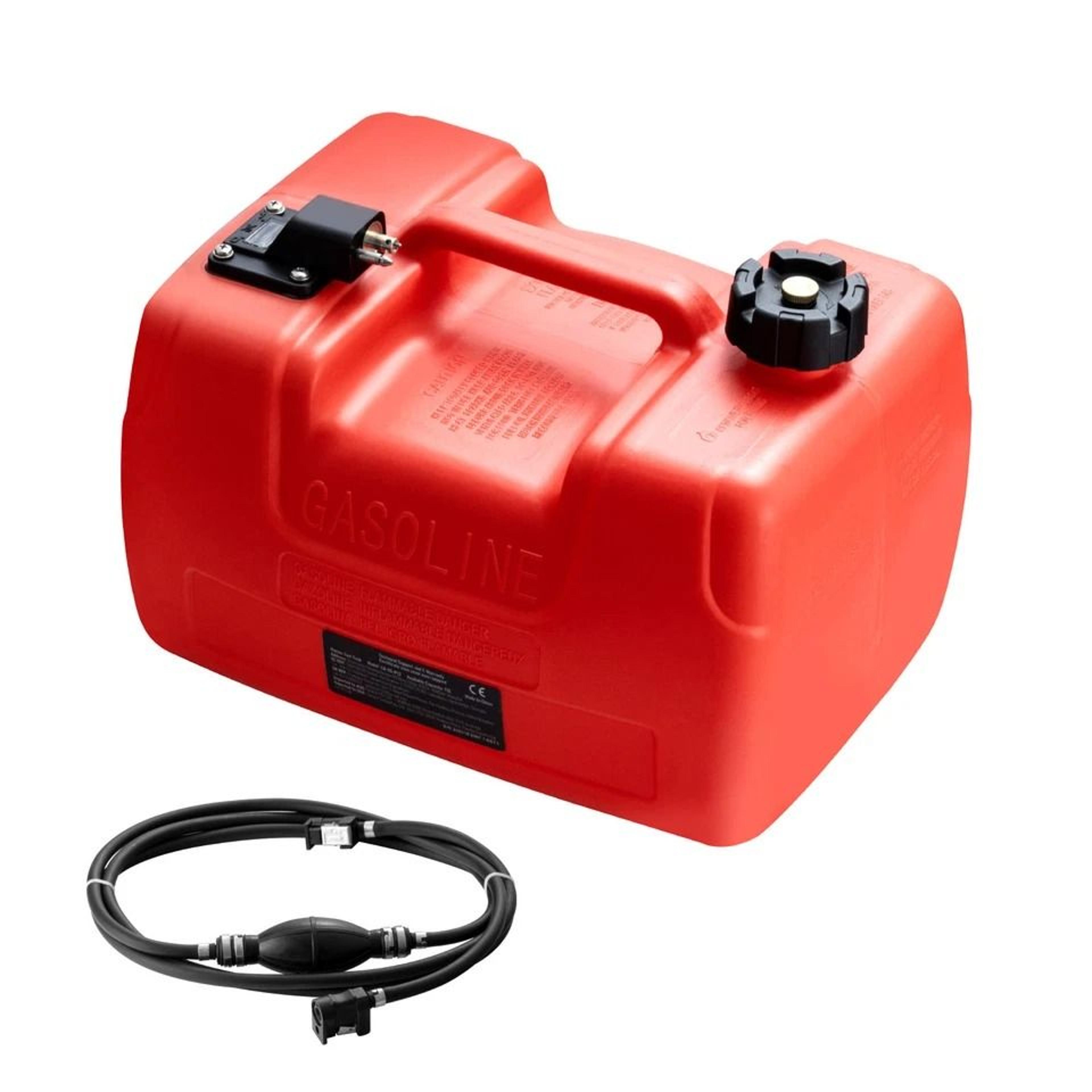 3.17 gallon portable boat fuel tank with hose and gauge for outboard motor marine gas tank