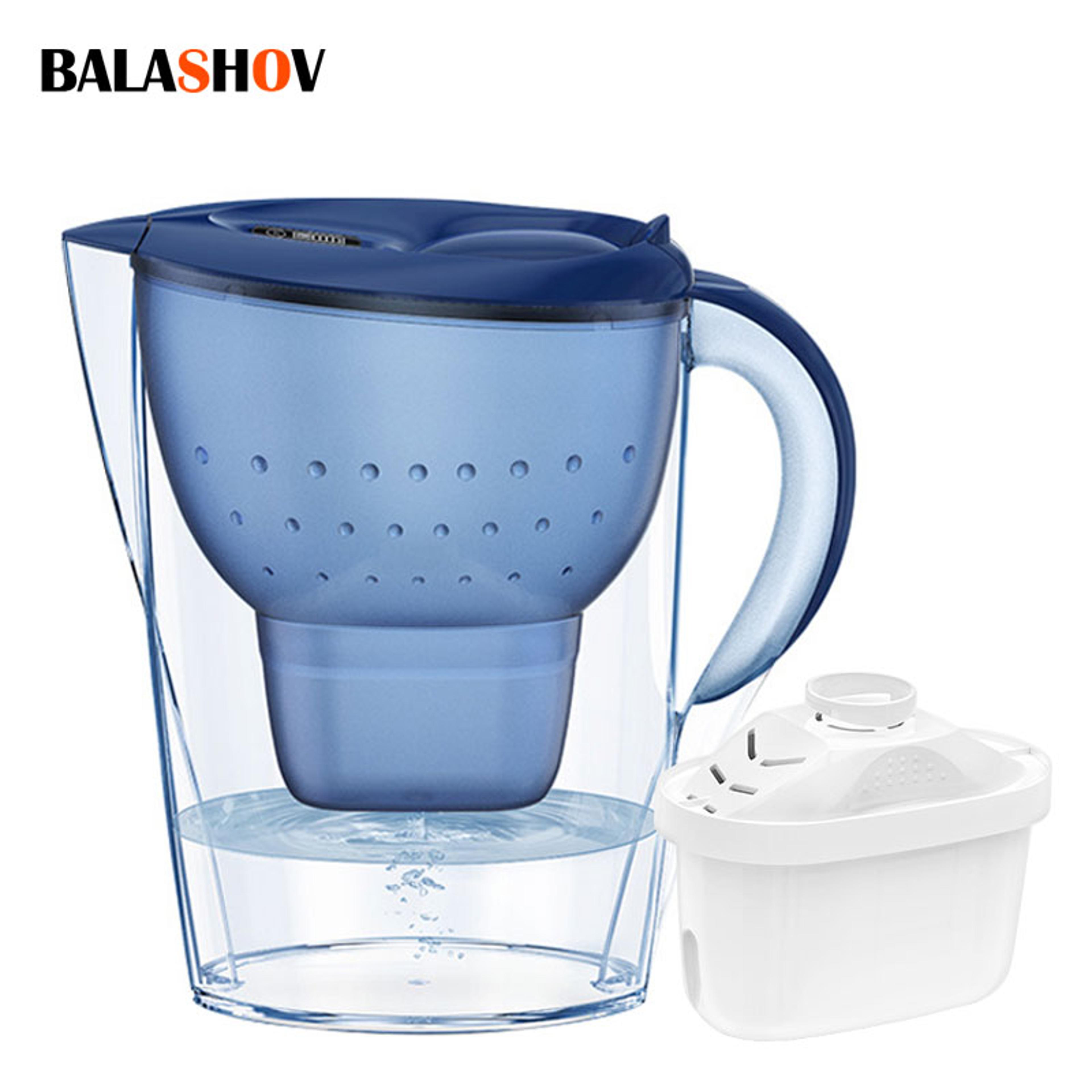 alkaline water filter pitcher with activated carbon purifier and timer lid for clean drinking water
