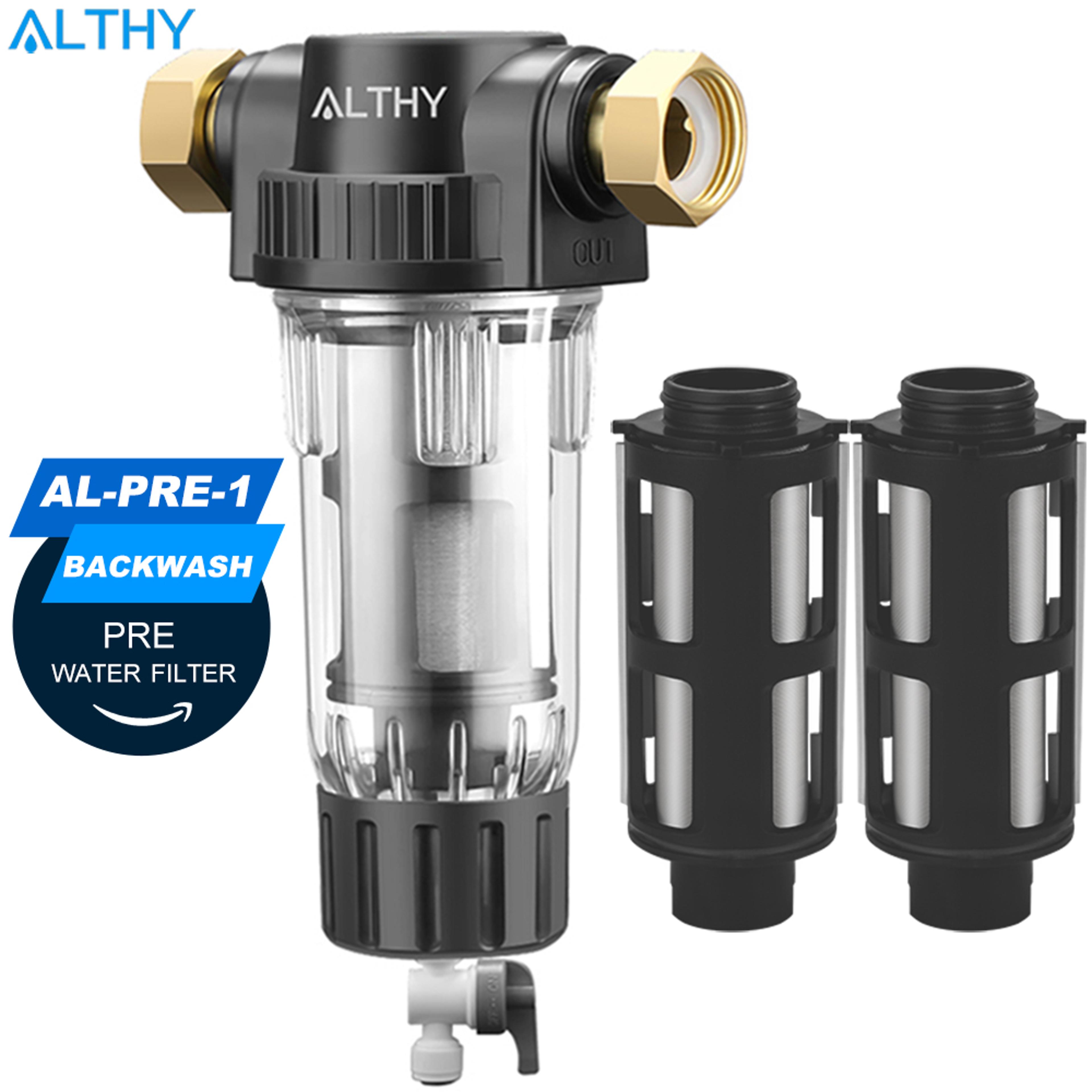 whole house spin down sediment water filter with stainless steel mesh backwash pre filter system