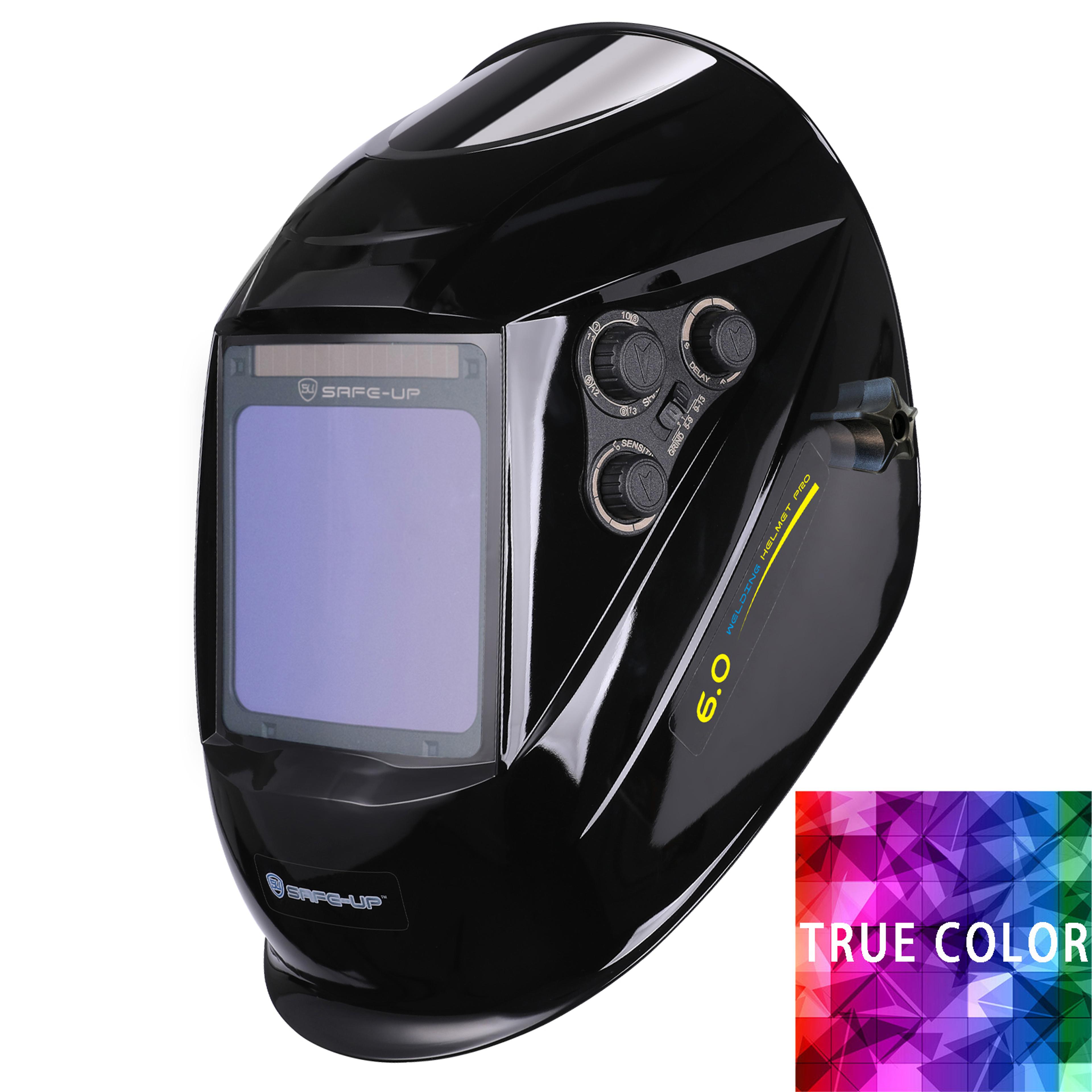 professional auto darkening welding helmet true color large view 4 sensors for mig tig arc welding