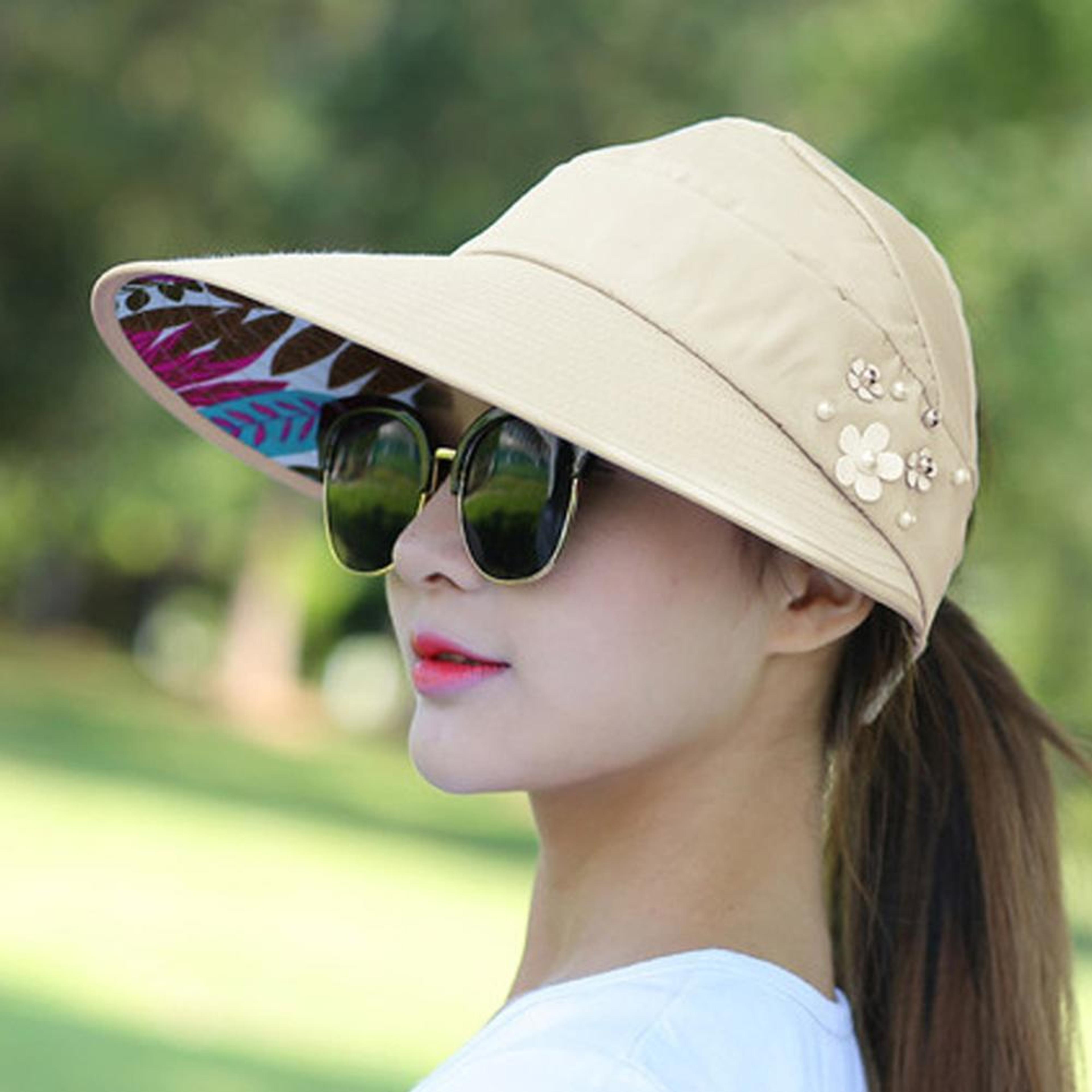 fashionable foldable sun hat for women uv protection, lightweight, and versatile beach visor