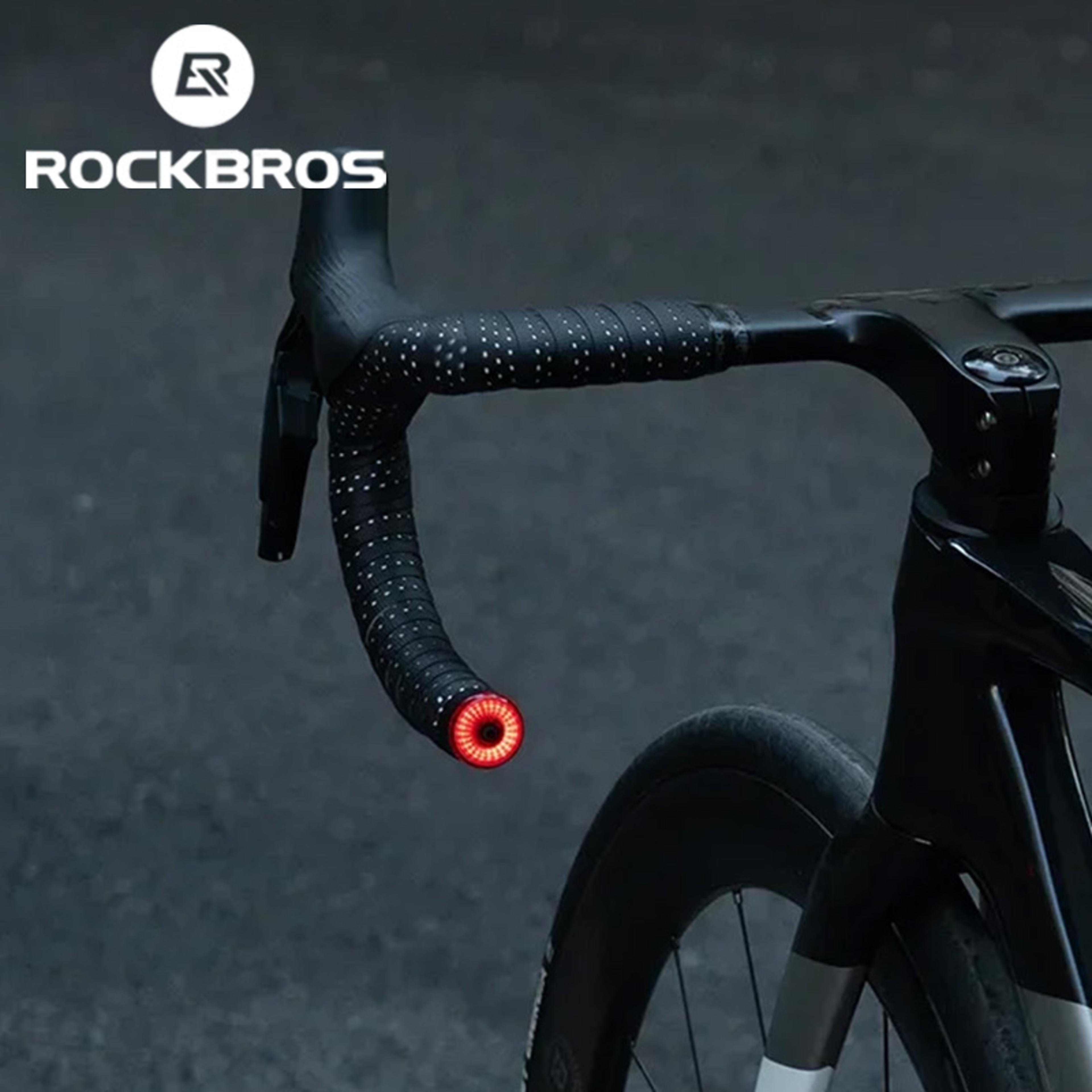 bicycle handlebar end lights with intelligent brake sensor 5 modes safety rear bike light for night riding
