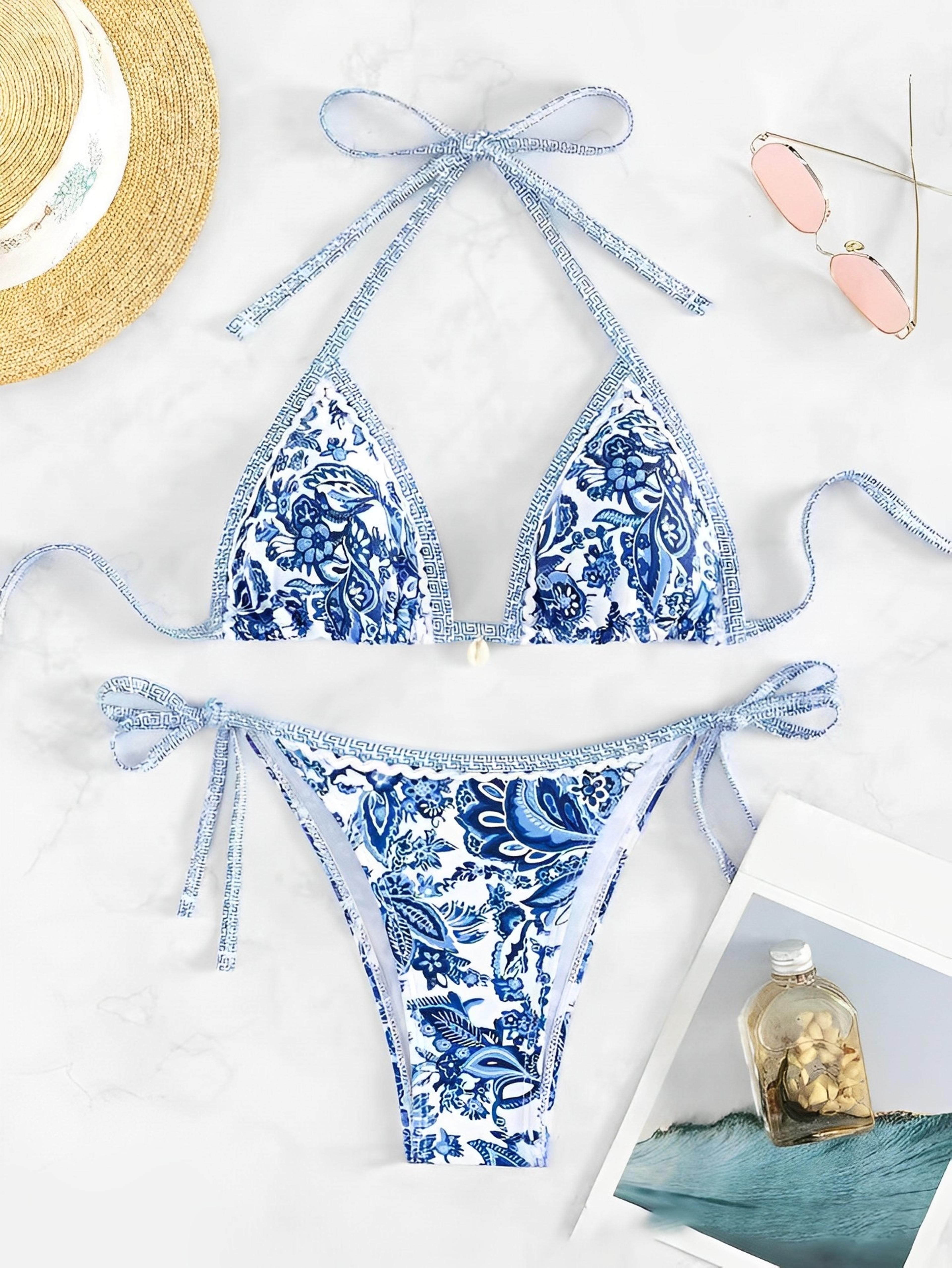 halter triangle bikini for women summer swimwear set