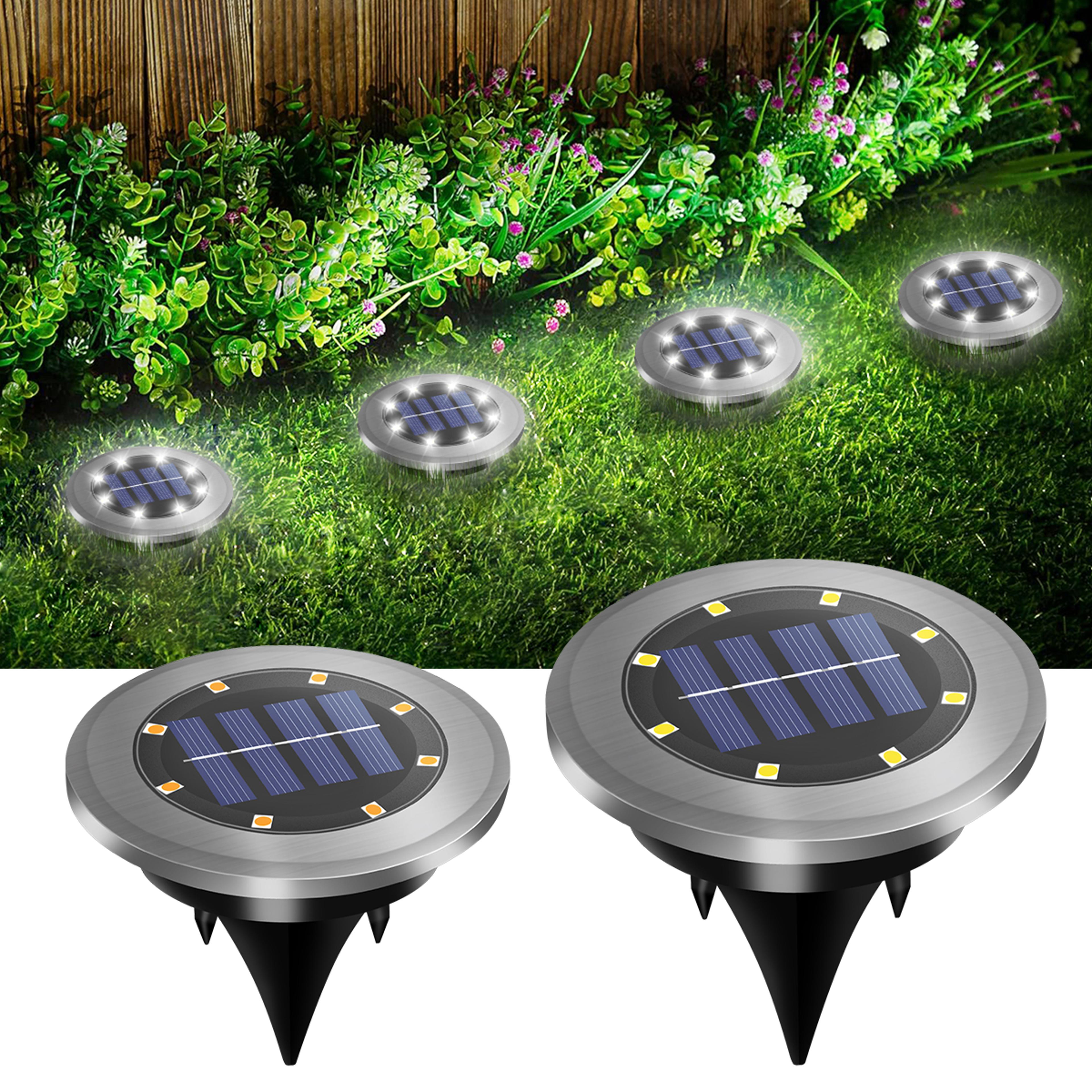 solar led ground lights for outdoor garden patio pathway waterproof lighting